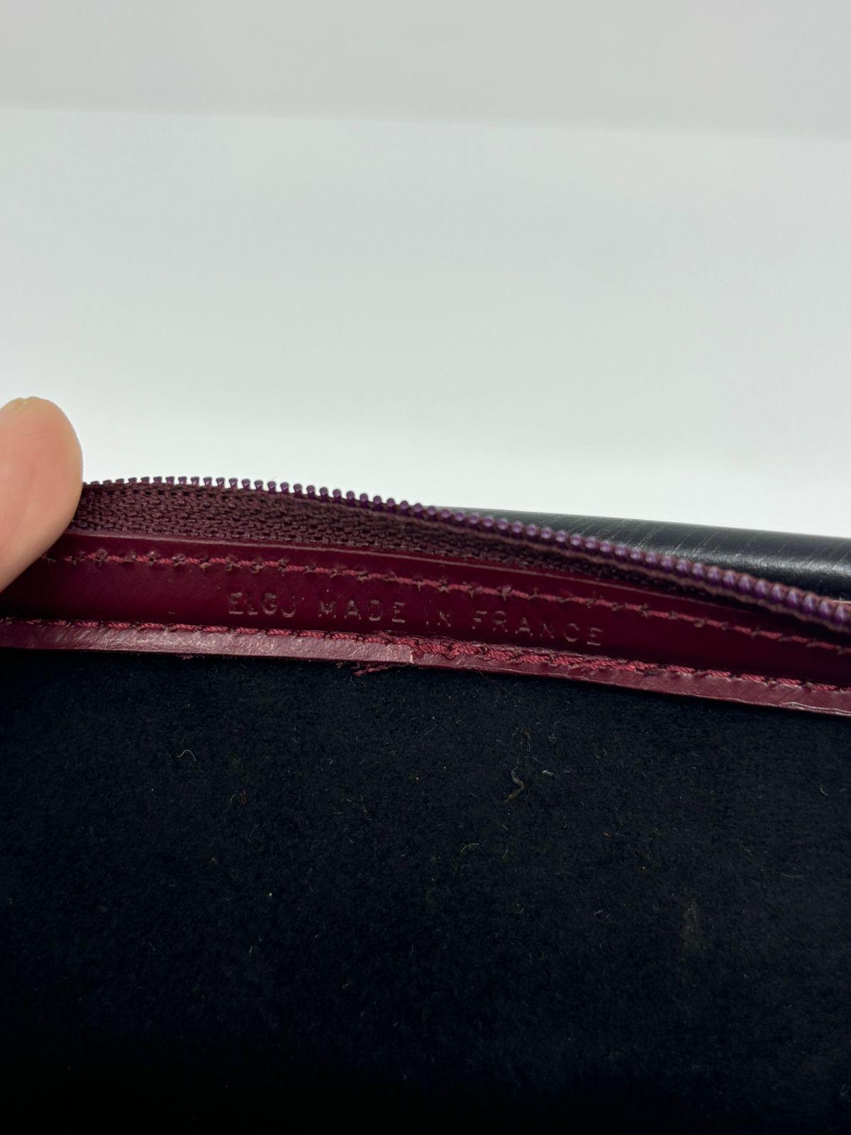 Rare Vintage Cartier Mini Trinity Black Leather Zip Metal Handle Purse For Sale 8