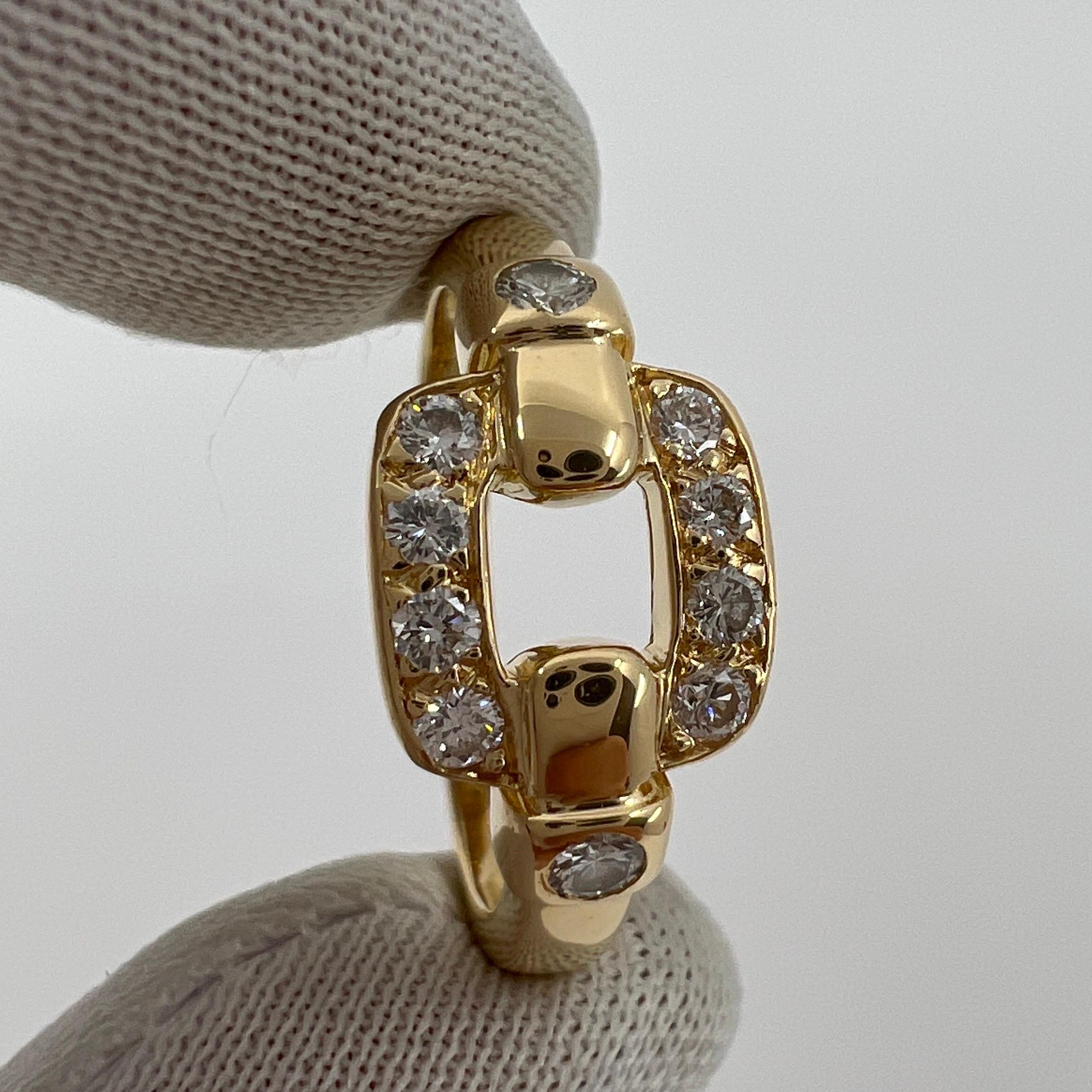 Cartier Nymphea Diamond VVS Bague grappe vintage rare en or jaune 18 carats avec boîte en vente 5