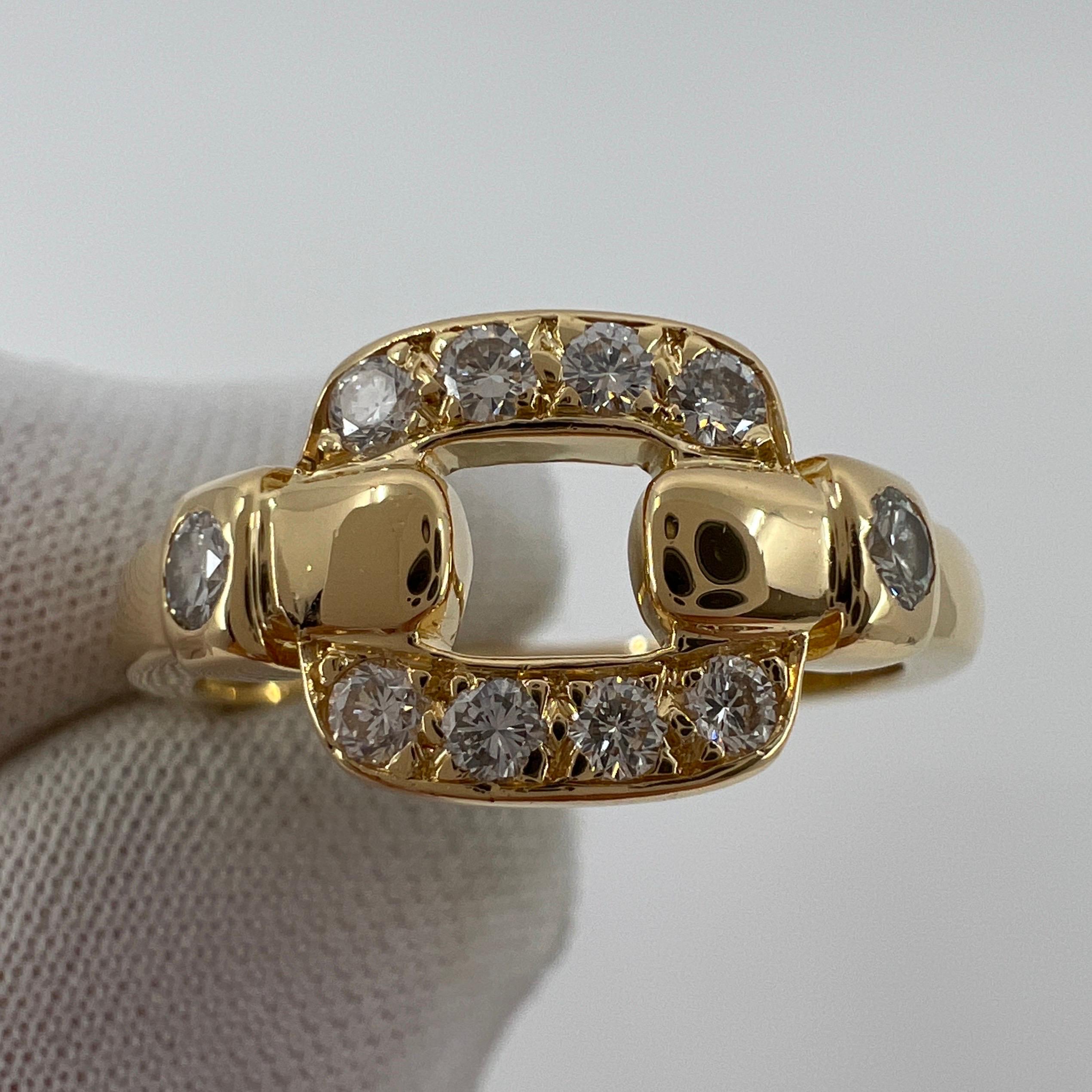 Rare Vintage Cartier Nymphea Diamond VVS 18k Yellow Gold Cluster Ring with Box For Sale 3