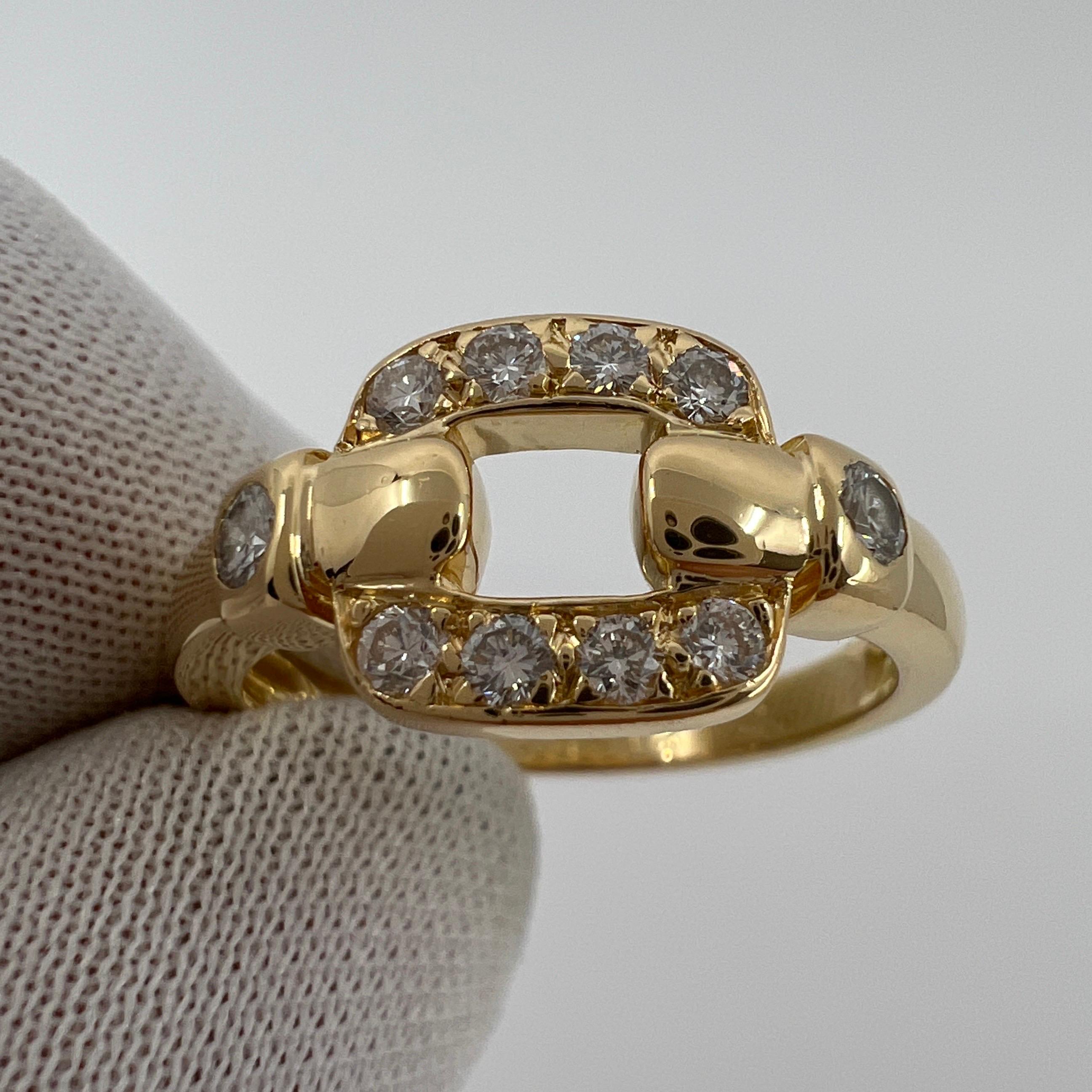 Cartier Nymphea Diamond VVS Bague grappe vintage rare en or jaune 18 carats avec boîte en vente 8