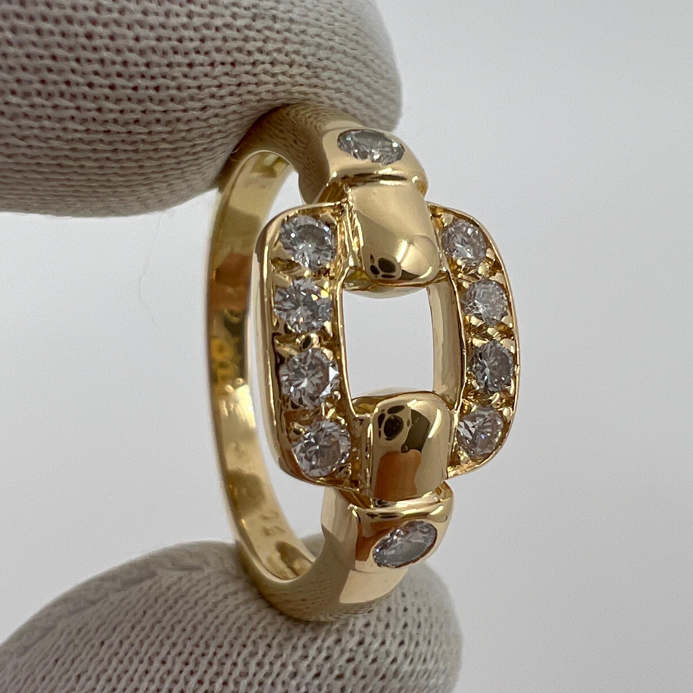 Seltener Vintage Cartier Nymphea Diamant VVS 18k Gelbgold Cluster-Ring mit Box (Rundschliff) im Angebot