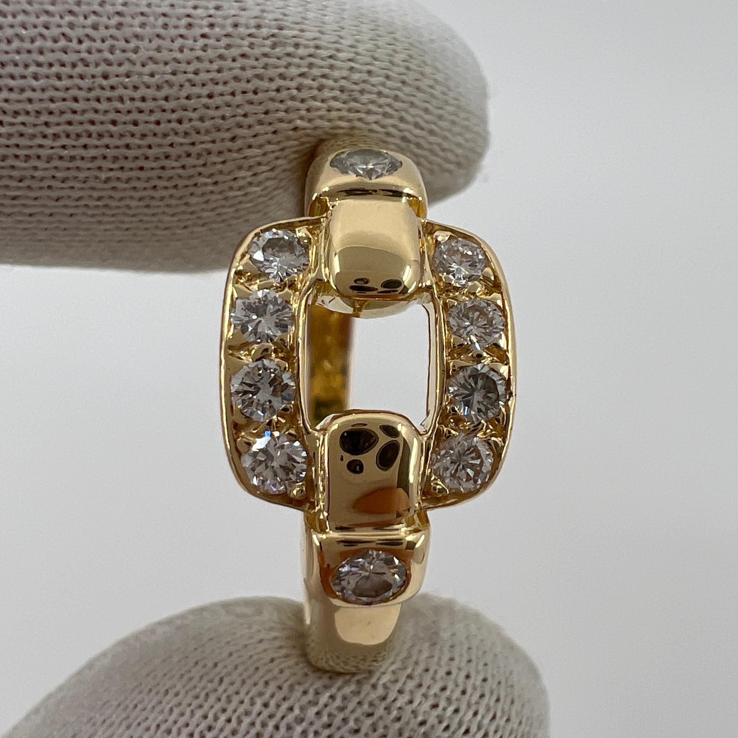 Round Cut Rare Vintage Cartier Nymphea Diamond VVS 18k Yellow Gold Cluster Ring with Box