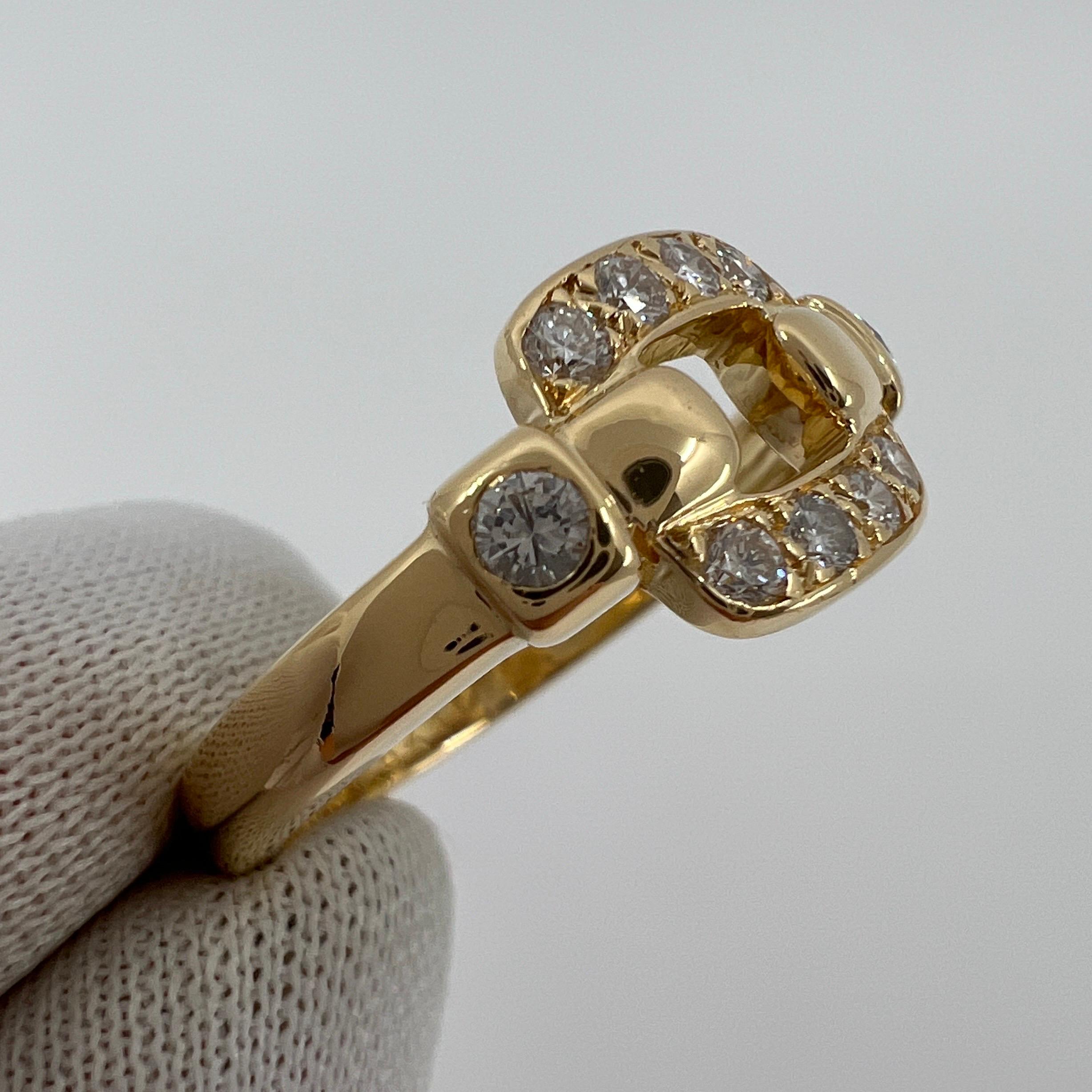 Rare Vintage Cartier Nymphea Diamond VVS 18k Yellow Gold Cluster Ring with Box In Excellent Condition In Birmingham, GB