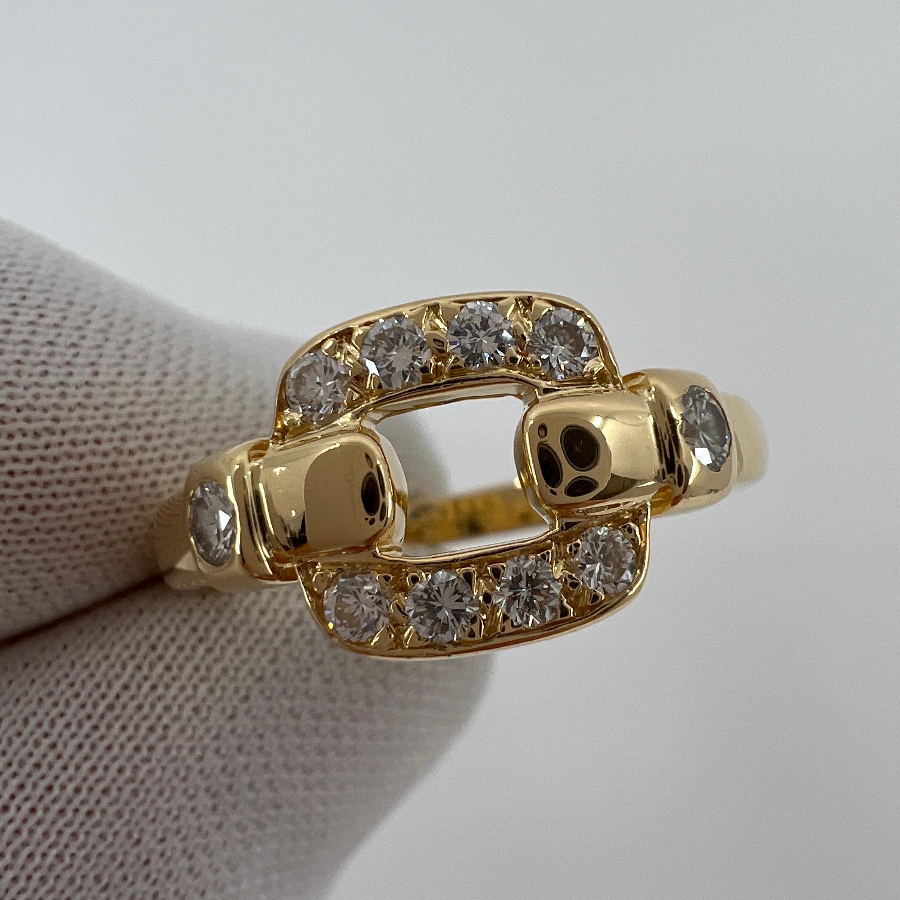Women's or Men's Rare Vintage Cartier Nymphea Diamond VVS 18k Yellow Gold Cluster Ring with Box