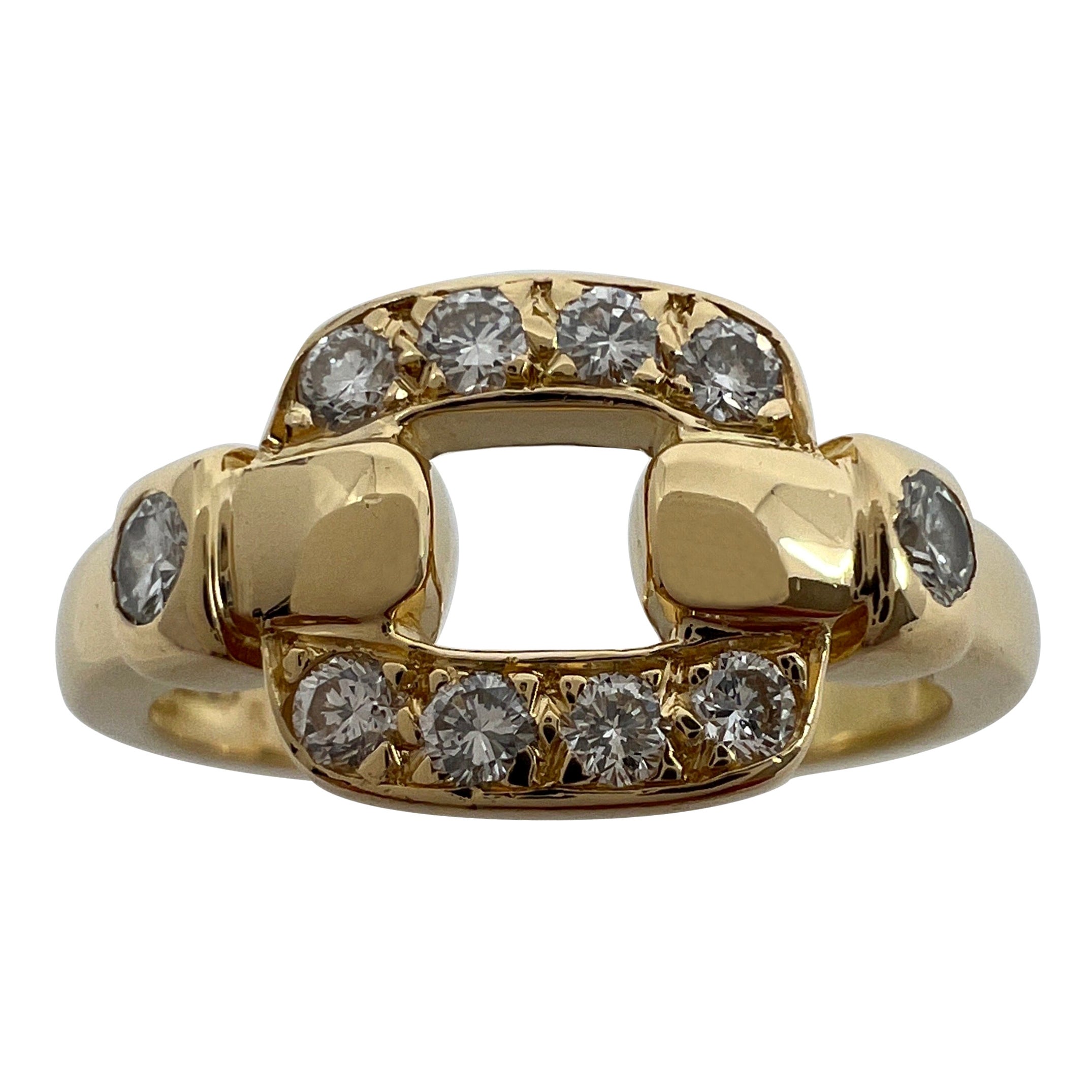 Seltener Vintage Cartier Nymphea Diamant VVS 18k Gelbgold Cluster-Ring mit Box