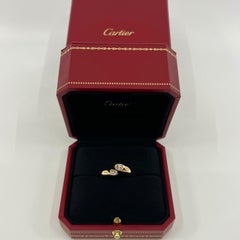 Rare Vintage Cartier Oval Cut Diamond Ellipse 18k Gold Bypass Split Ring US5