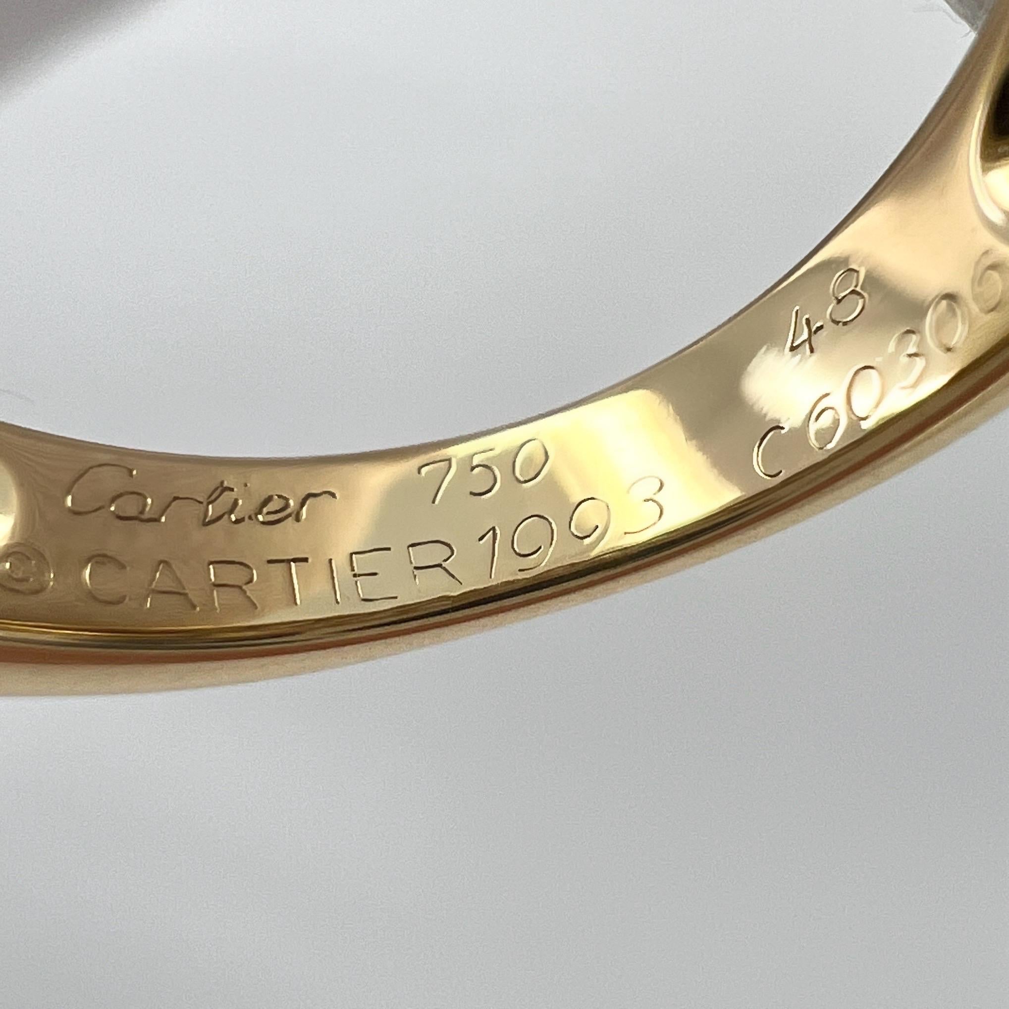 Seltene Vintage Cartier Pavé Diamant 18k Gelbgold Band Dome Ring 49 im Angebot 3