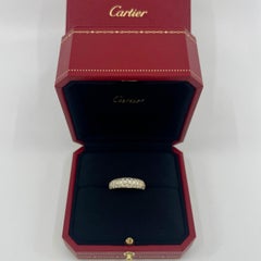 Raro Vintage Cartier Pavé Diamond 18k Yellow Gold Band Dome Ring 52