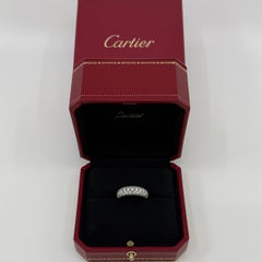 Seltene Vintage Cartier Pavé Diamant Mimi 18k Weißgold Band Kuppel Ring 49