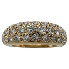 Rare Vintage Cartier Pavé Diamond Mimi 18k Yellow Gold Band Dome Ring 51