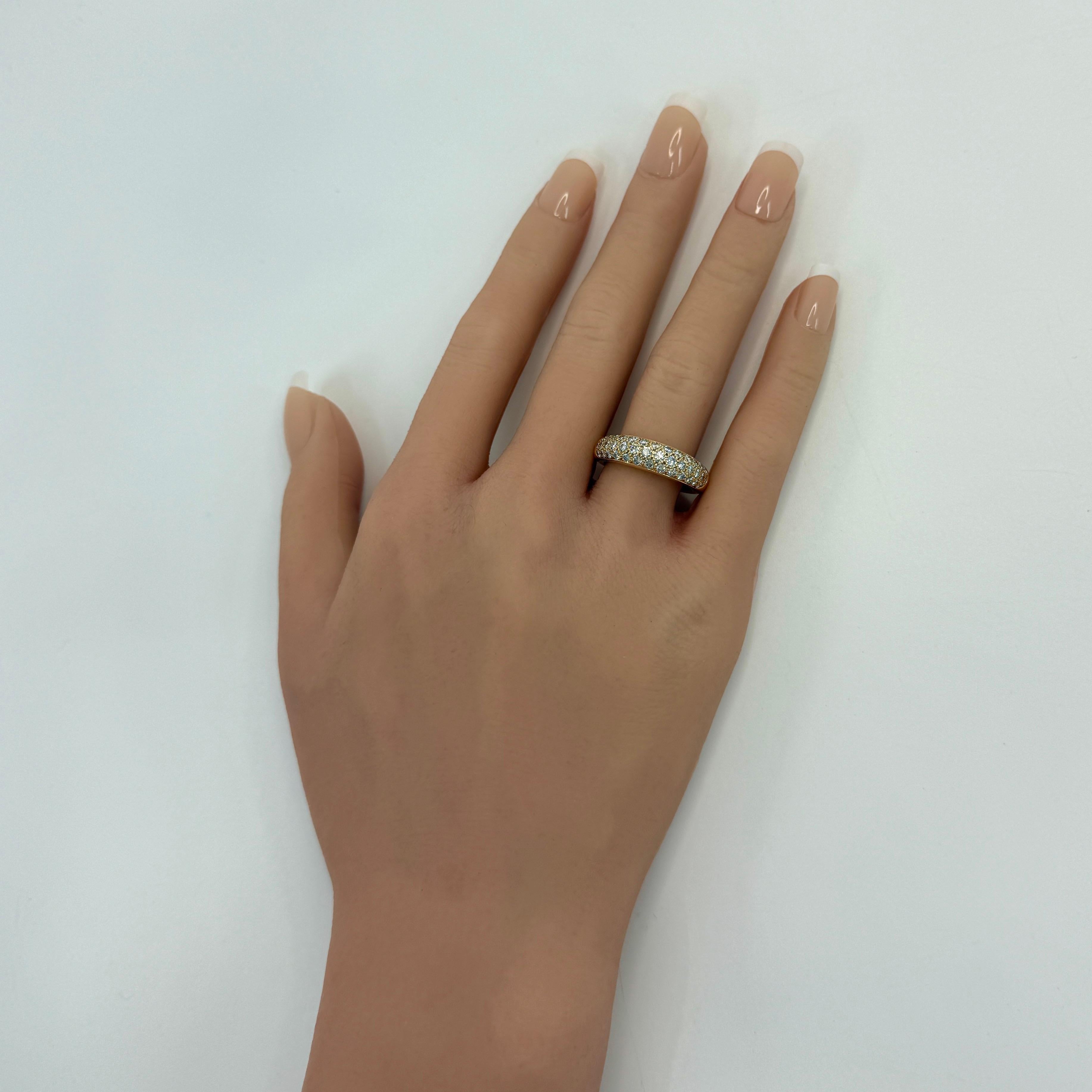 Seltene Vintage Cartier Pavé Diamant Mimi 18k Gelbgold Band Kuppel Ring US8 57 im Angebot 5