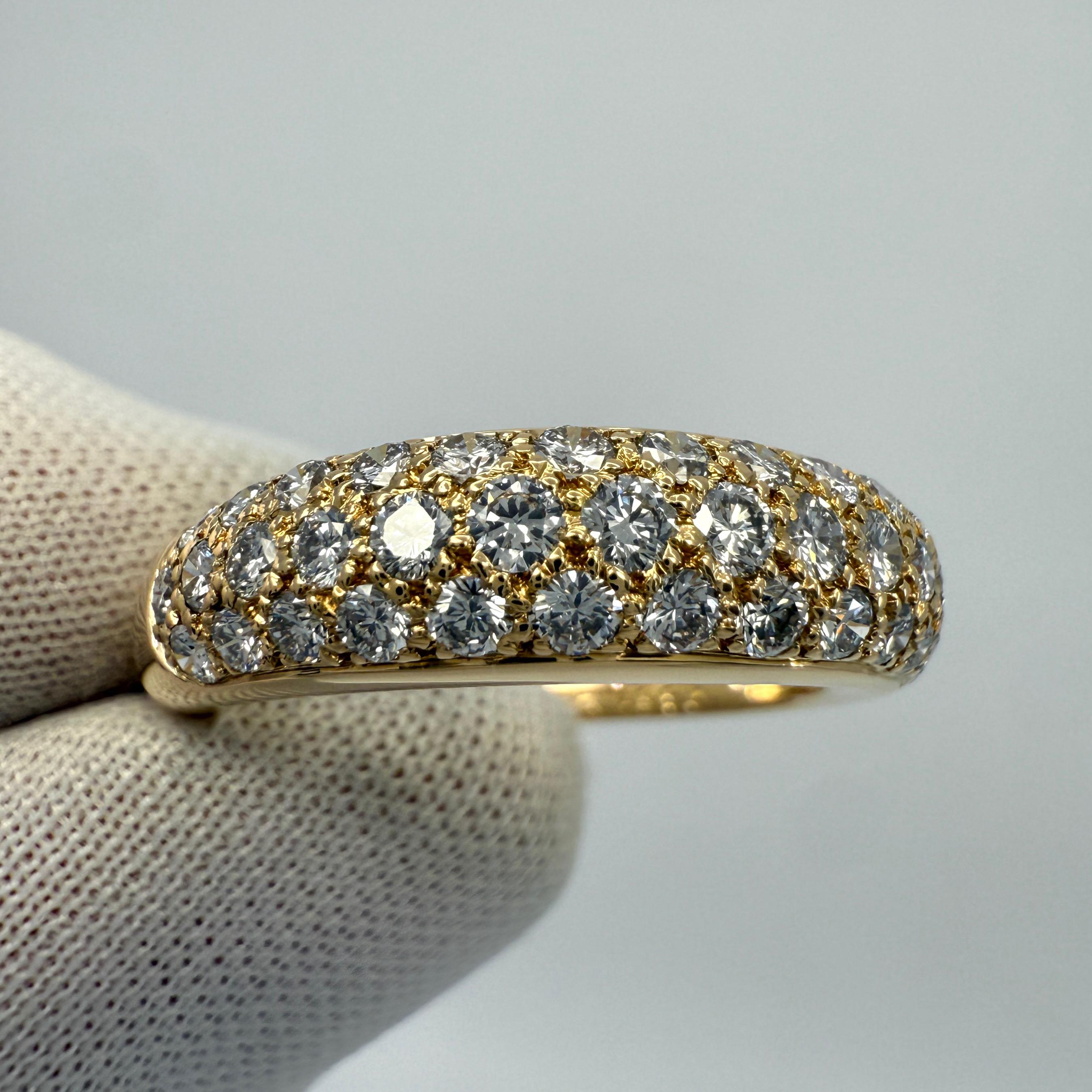 Seltene Vintage Cartier Pavé Diamant Mimi 18k Gelbgold Band Kuppel Ring US8 57 im Angebot 6