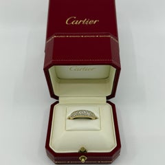 Rare Vintage Cartier Pavé Diamond Mimi 18k Yellow Gold Band Dome Ring US8 57