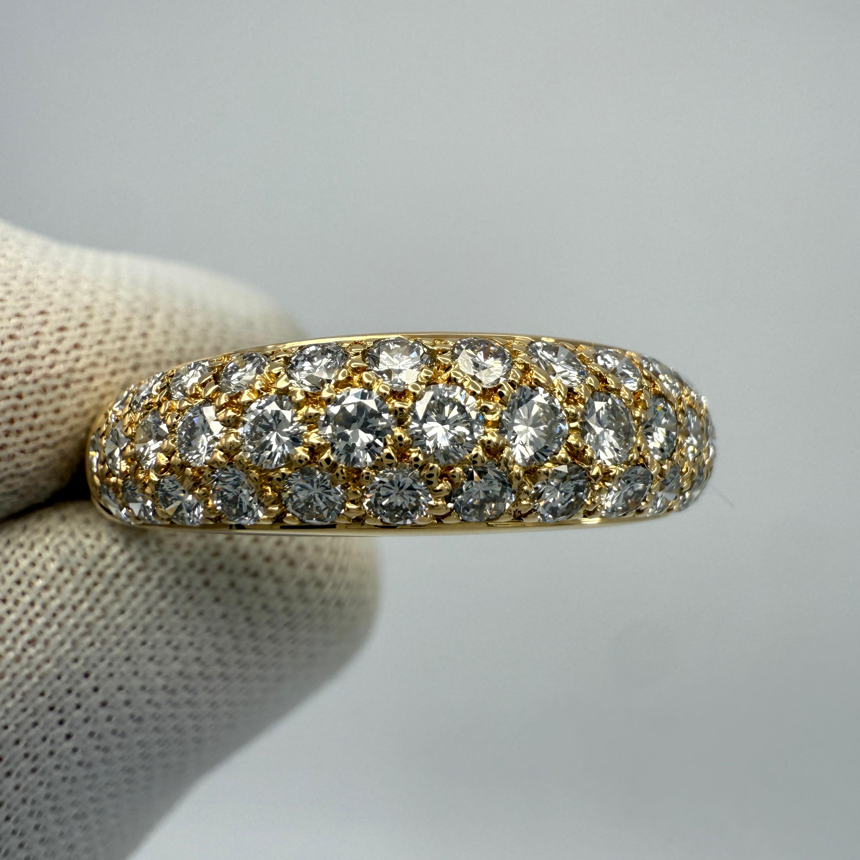 Seltene Vintage Cartier Pavé Diamant Mimi 18k Gelbgold Band Kuppel Ring US8 57 im Angebot 1