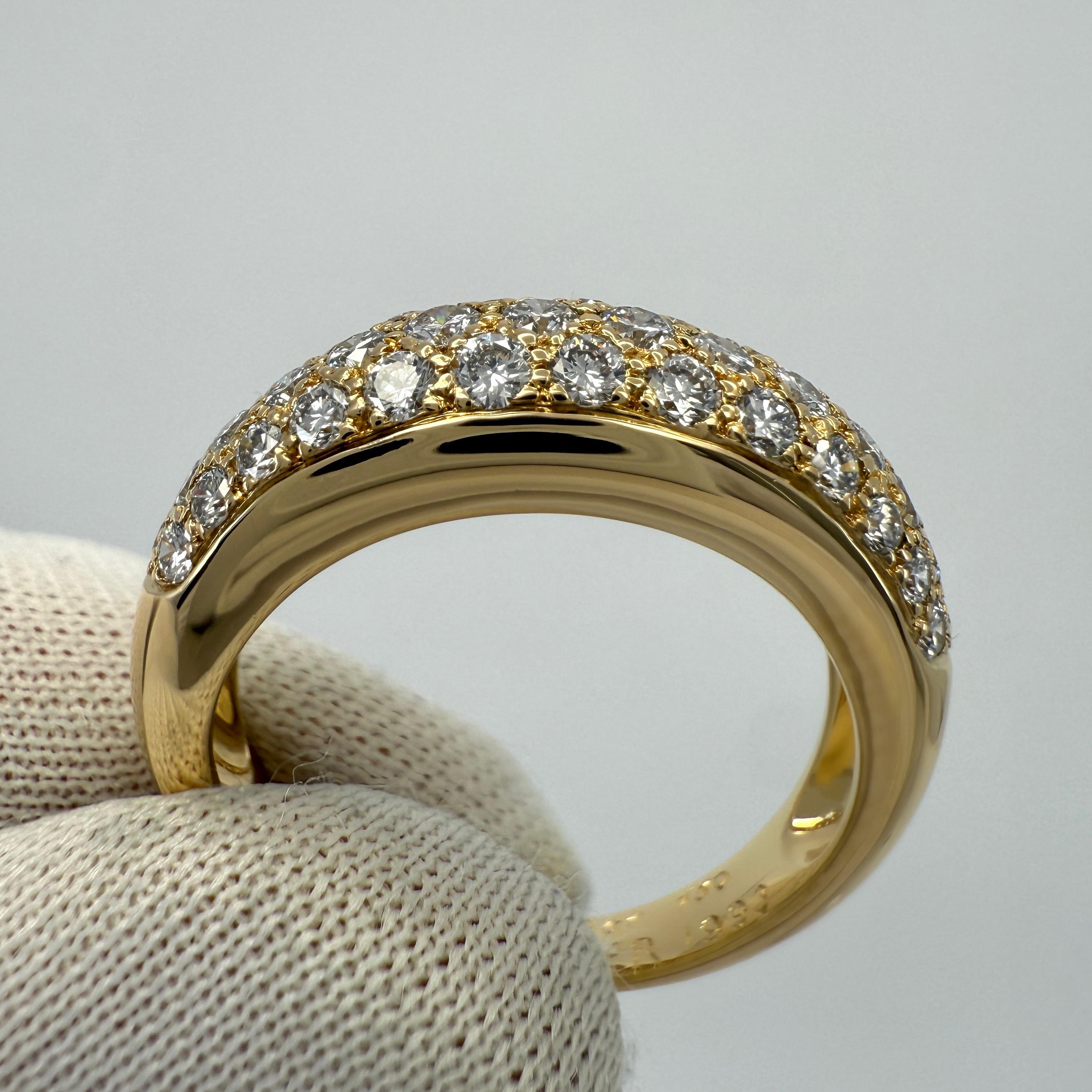 Seltene Vintage Cartier Pavé Diamant Mimi 18k Gelbgold Band Kuppel Ring US8 57 im Angebot 2