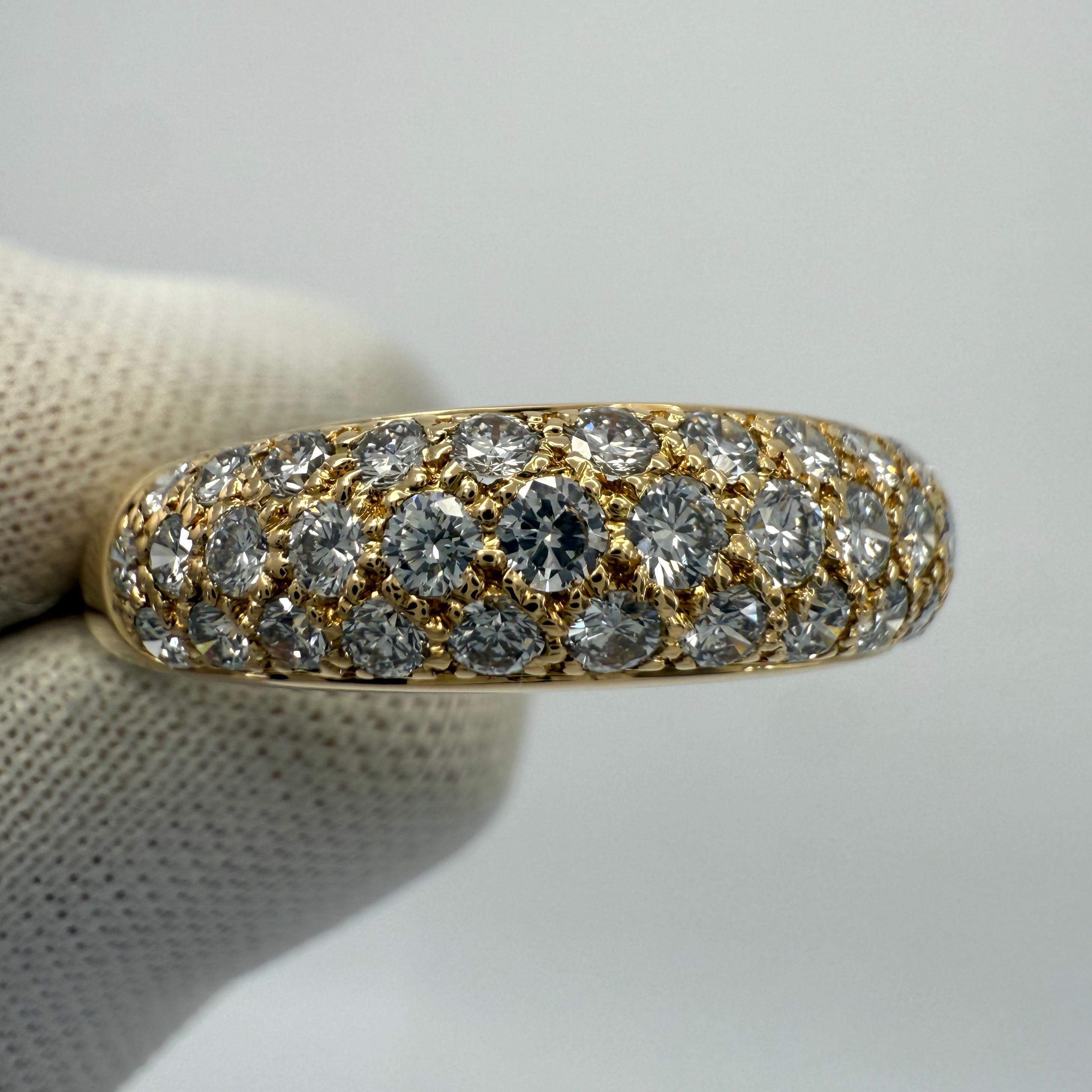 Seltene Vintage Cartier Pavé Diamant Mimi 18k Gelbgold Band Kuppel Ring US8 57 im Angebot 4
