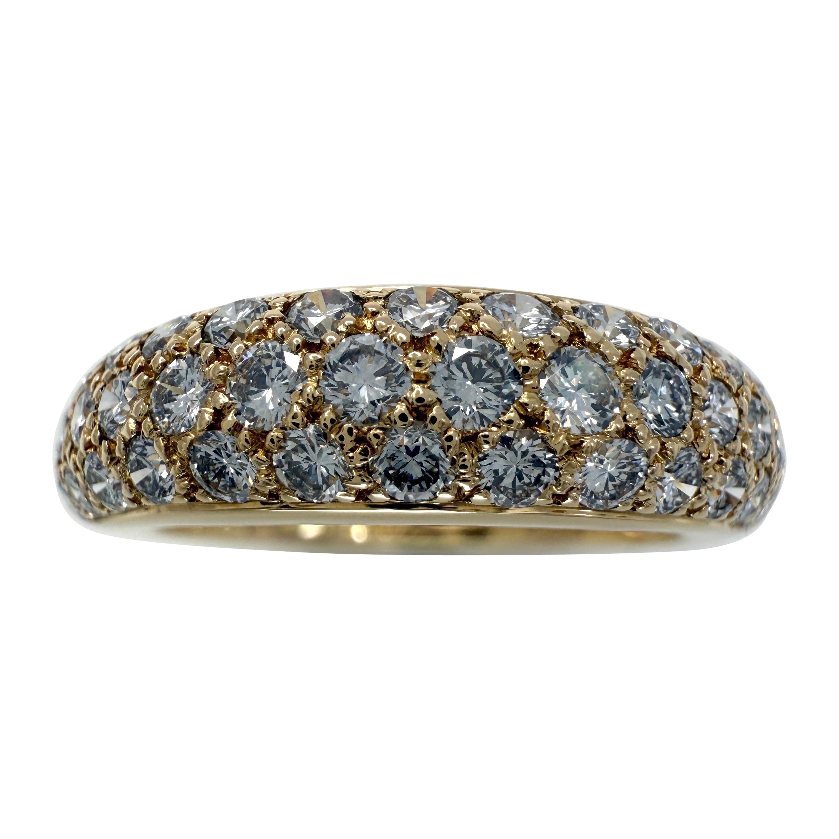 Seltene Vintage Cartier Pavé Diamant Mimi 18k Gelbgold Band Kuppel Ring US8 57 im Angebot