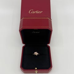 Rare Vintage Cartier Pink Sapphire & Diamond 18k Rose Gold Orchid Caresse Ring