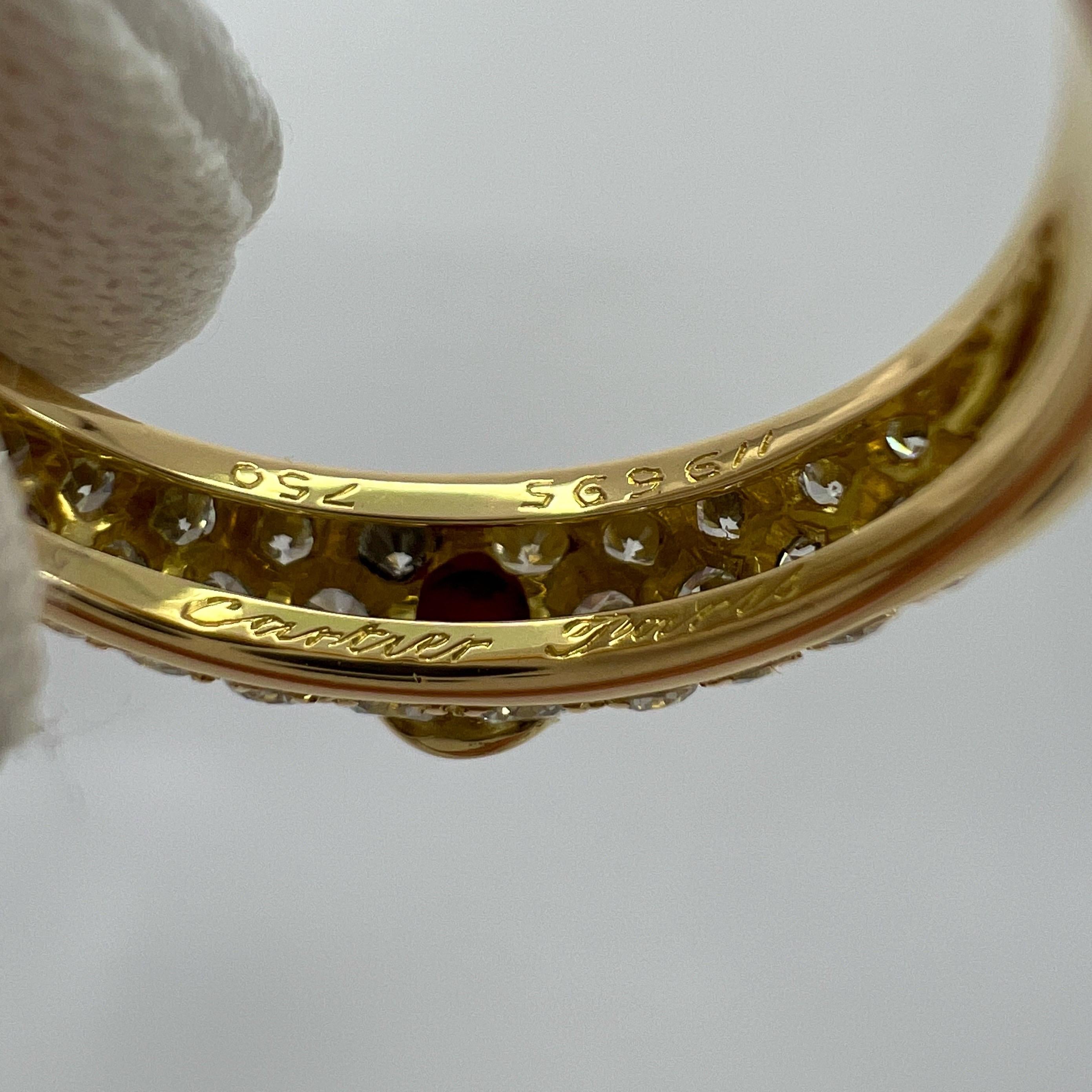 Rare Vintage Cartier Round Ruby And Diamond Mimi 18k Yellow Gold Cabochon Ring  2