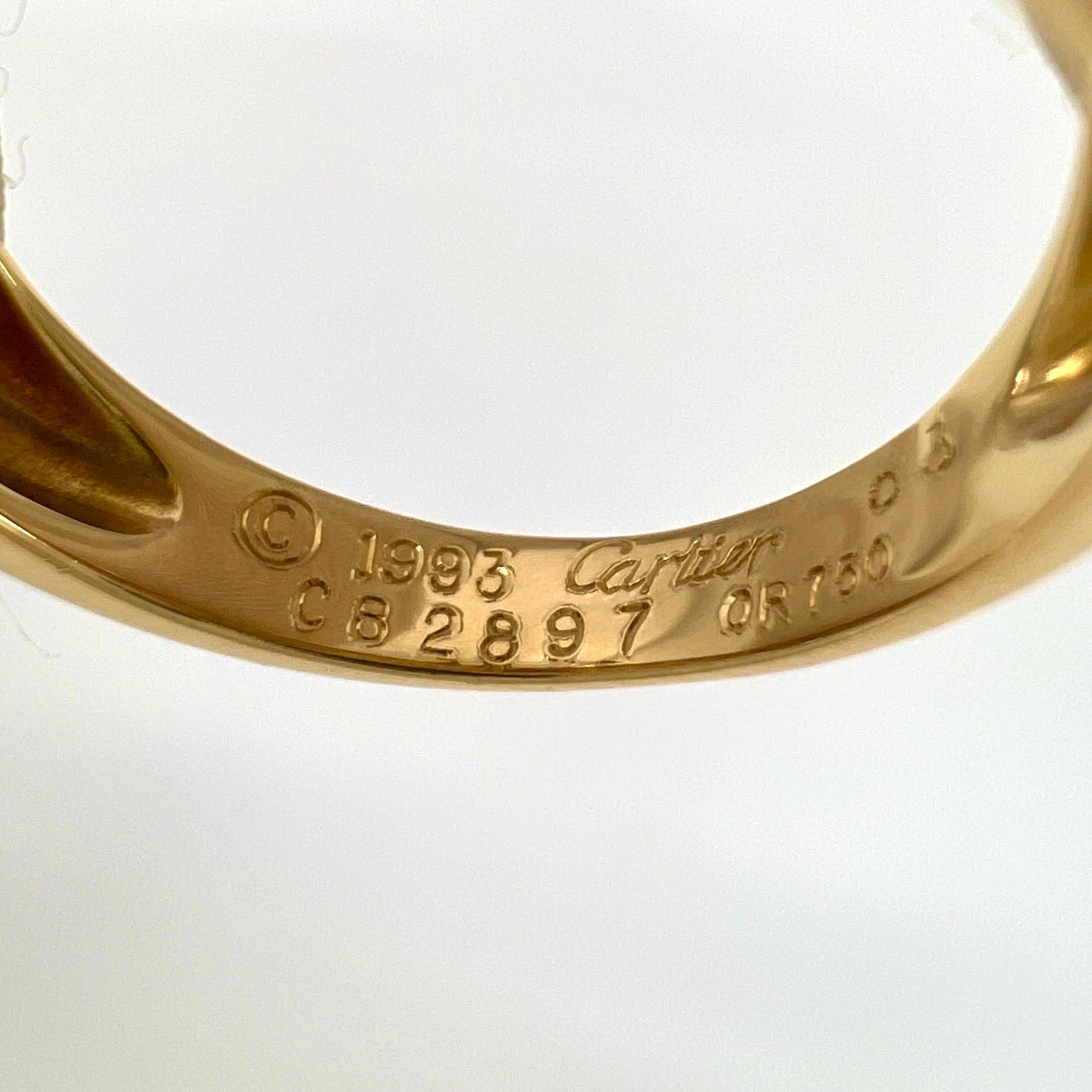 Seltener Vintage Cartier Mimi 18k Gelbgold Oval Cabochon-Ring mit Rubin und Diamant 1