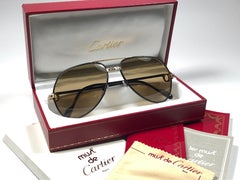 Rare Vintage Cartier Santos Screws Leather Edition 59mm 18K  Sunglasses France