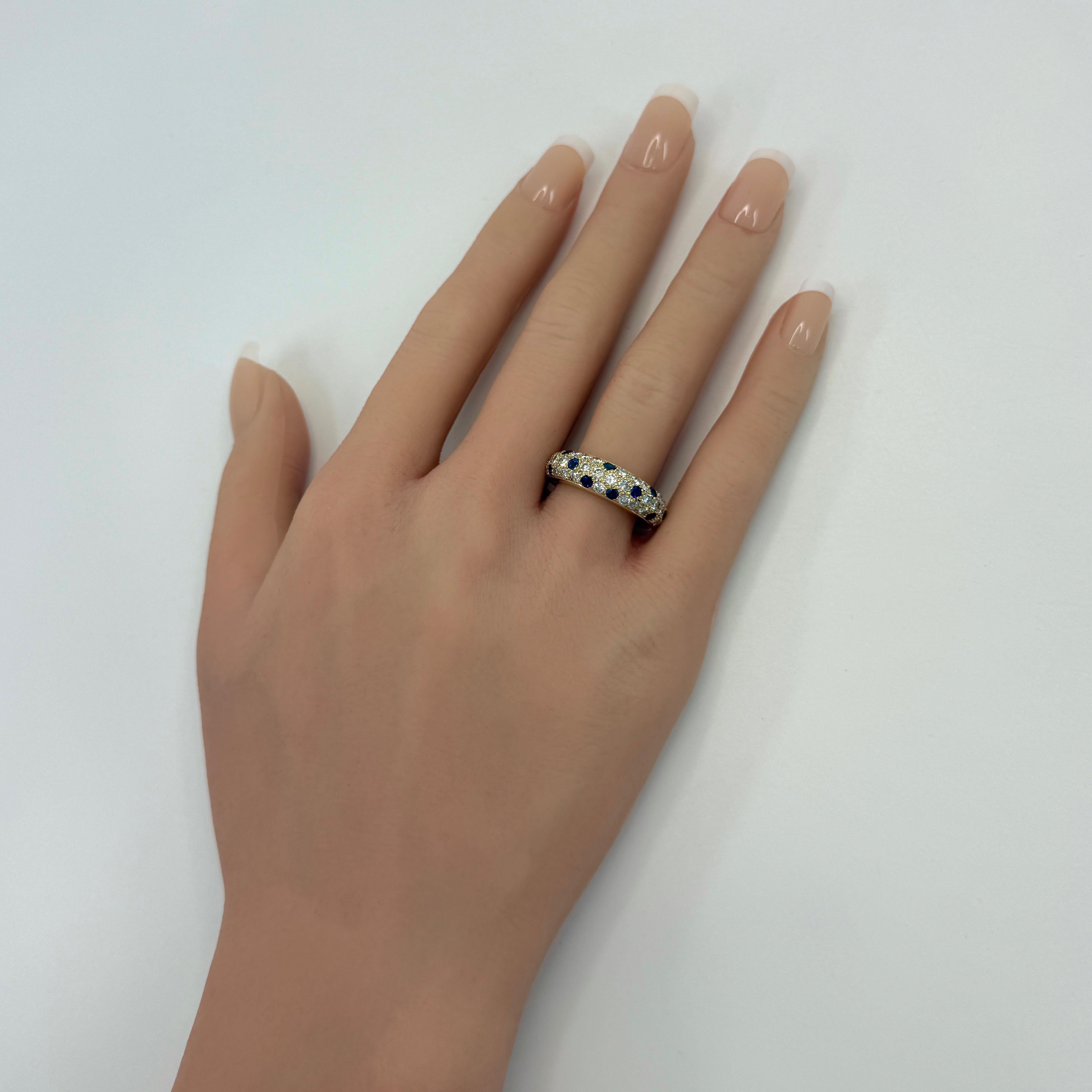 Raro anello d'epoca Cartier con zaffiro e diamante in oro giallo 18 carati a forma di cupola 53 in vendita 6