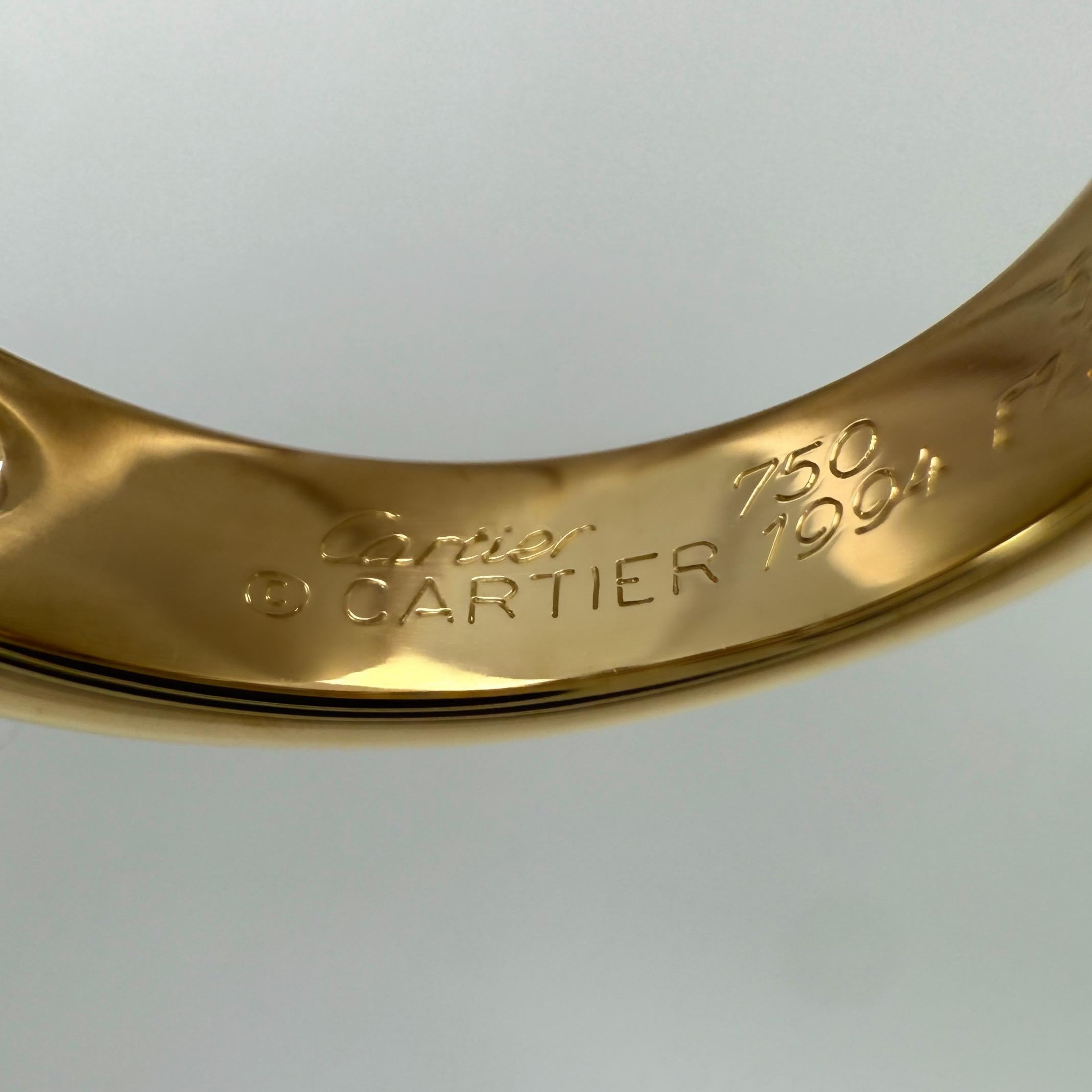 Seltene Vintage Cartier Saphir und Diamant 18k Gelbgold Band Kuppel Ring im Angebot 4