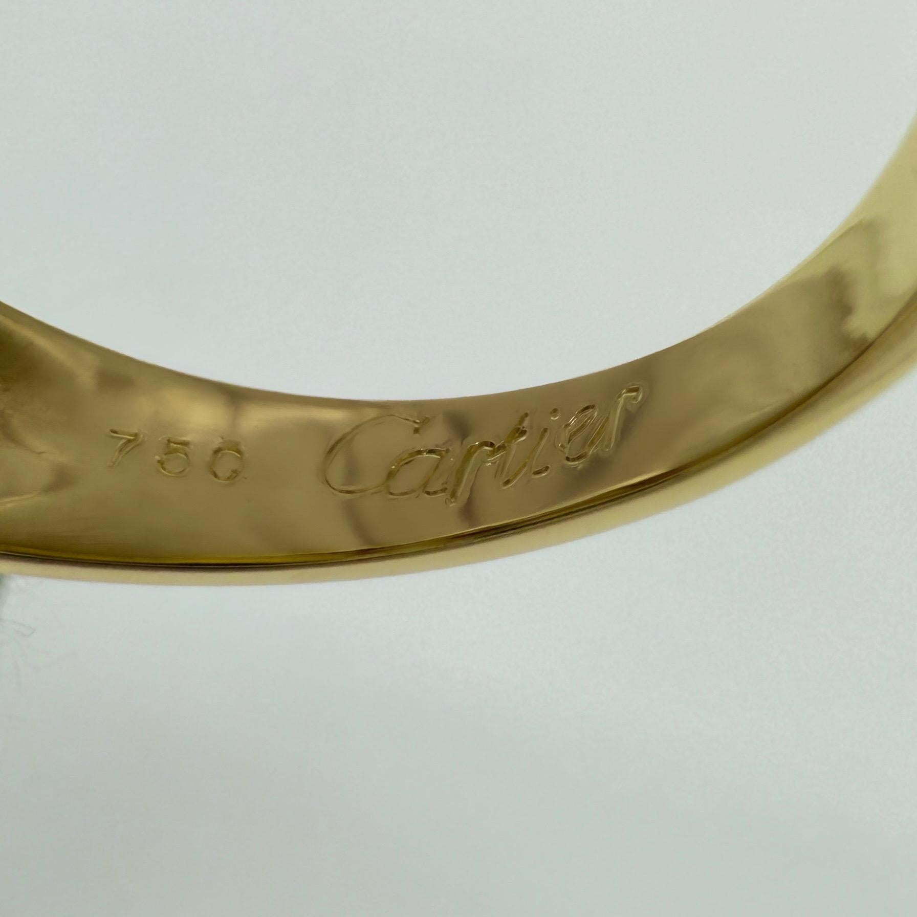 Rare Vintage Cartier Sapphire Diamond Mimi 18k Gold Hexagonal Signet Style Ring For Sale 3