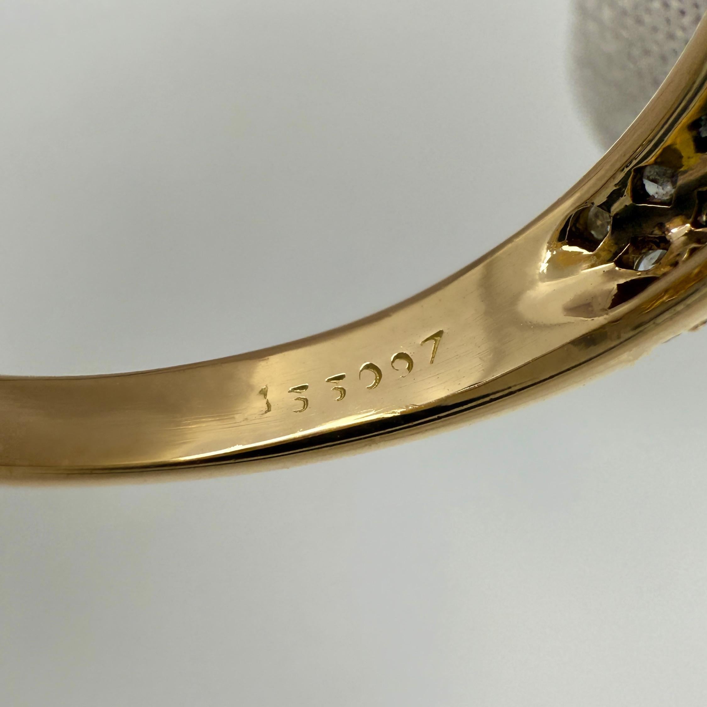 Rare Vintage Cartier Sapphire Diamond Mimi 18k Yellow Gold Round Cabochon Ring 1