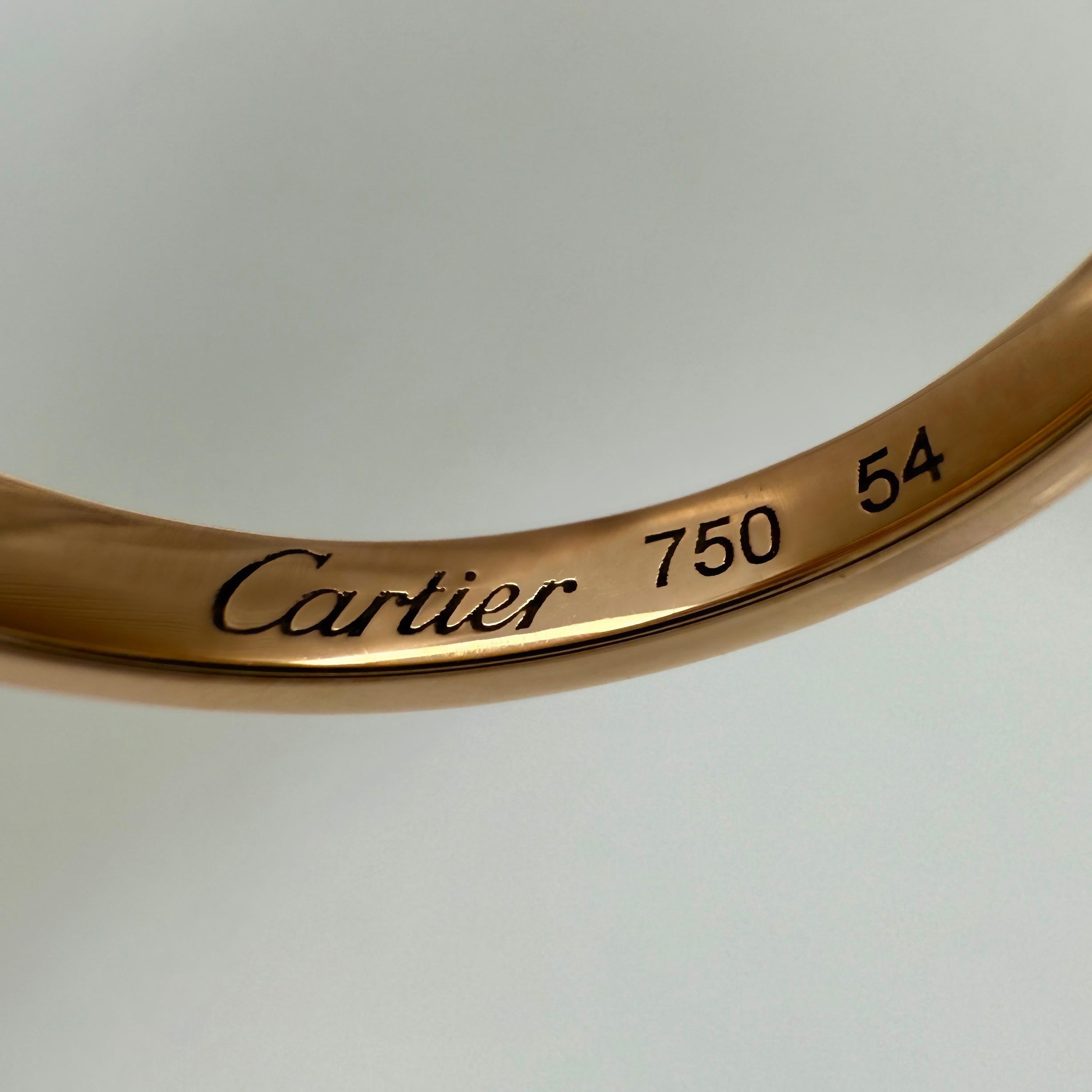 Rare Vintage Cartier Tortue Mother of Pearl & Diamond 18k Rose Gold Ring 54 N1/2 For Sale 2