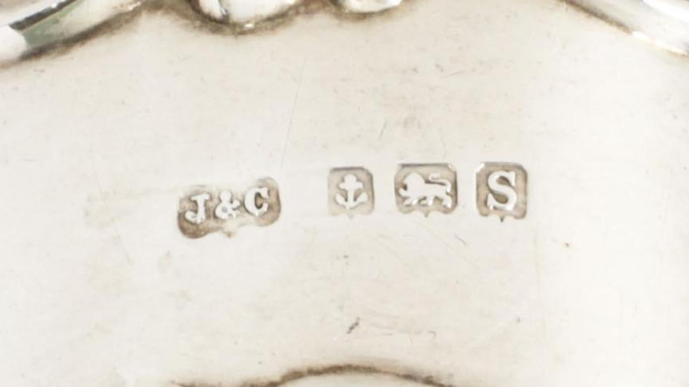 Rare Vintage Cased Set of Twelve Sterling Silver Napkin Rings Mid 20th C 2