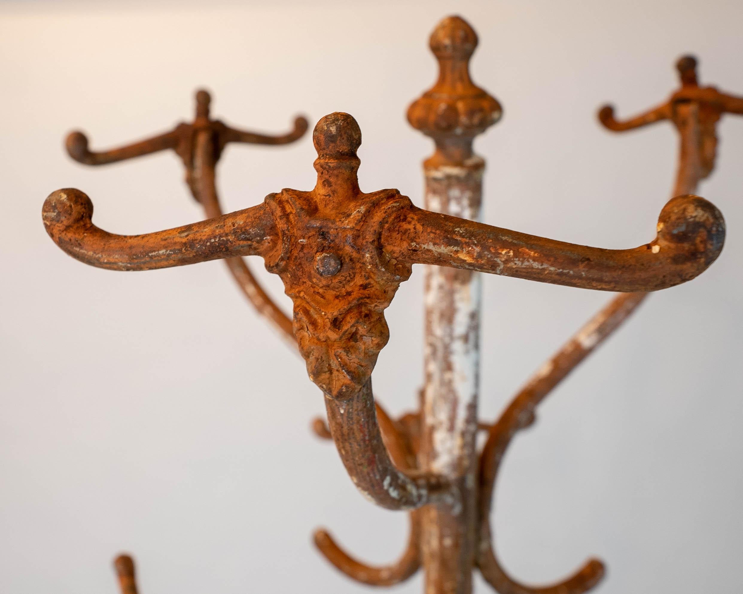 Early 20th Century Rare Vintage Cast Iron Coat Rack from Budapest For Sale
