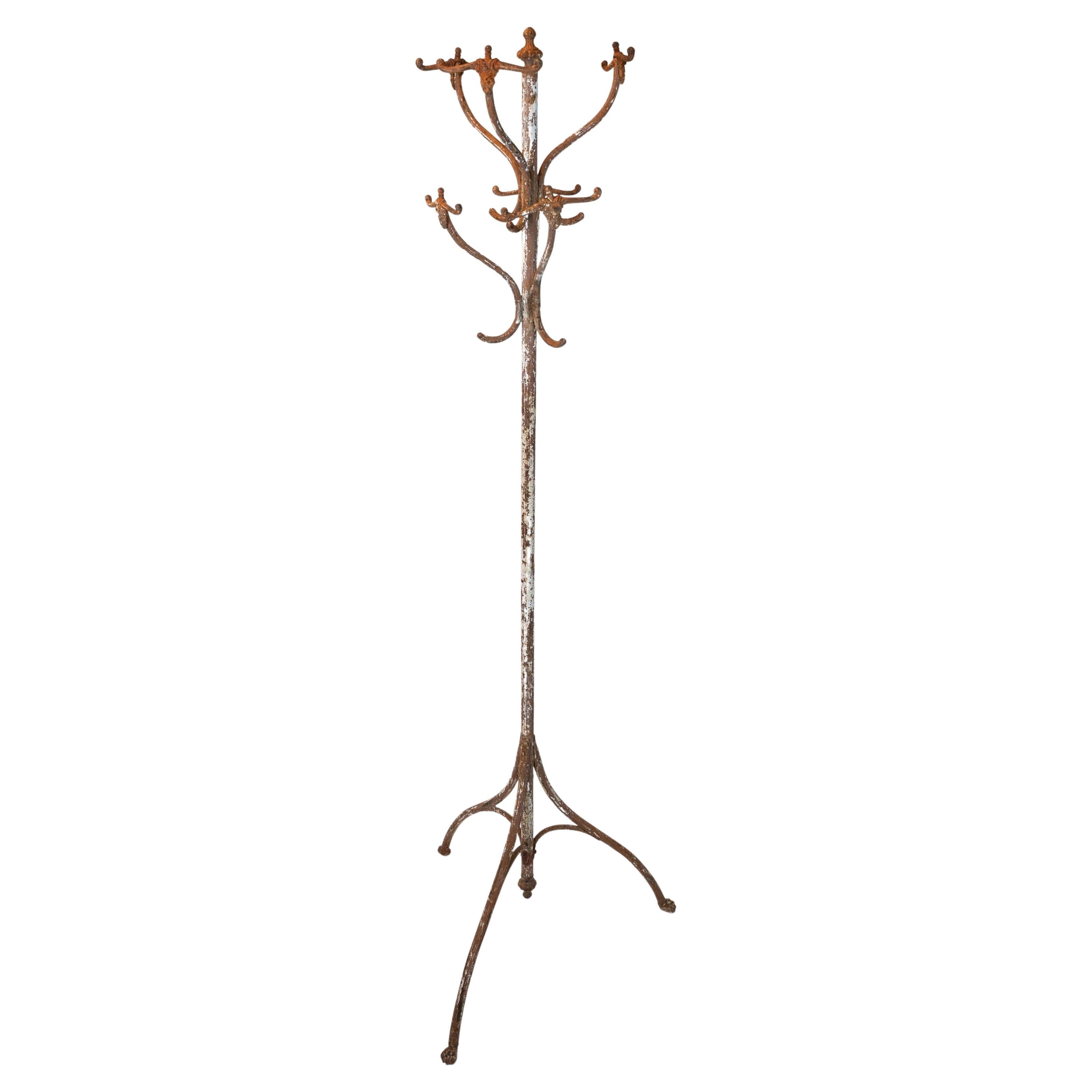 Rare Vintage Cast Iron Coat Rack from Budapest For Sale