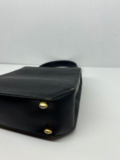 Rare Vintage Celine Black Grain Leather Triomphe  2-Way Bag