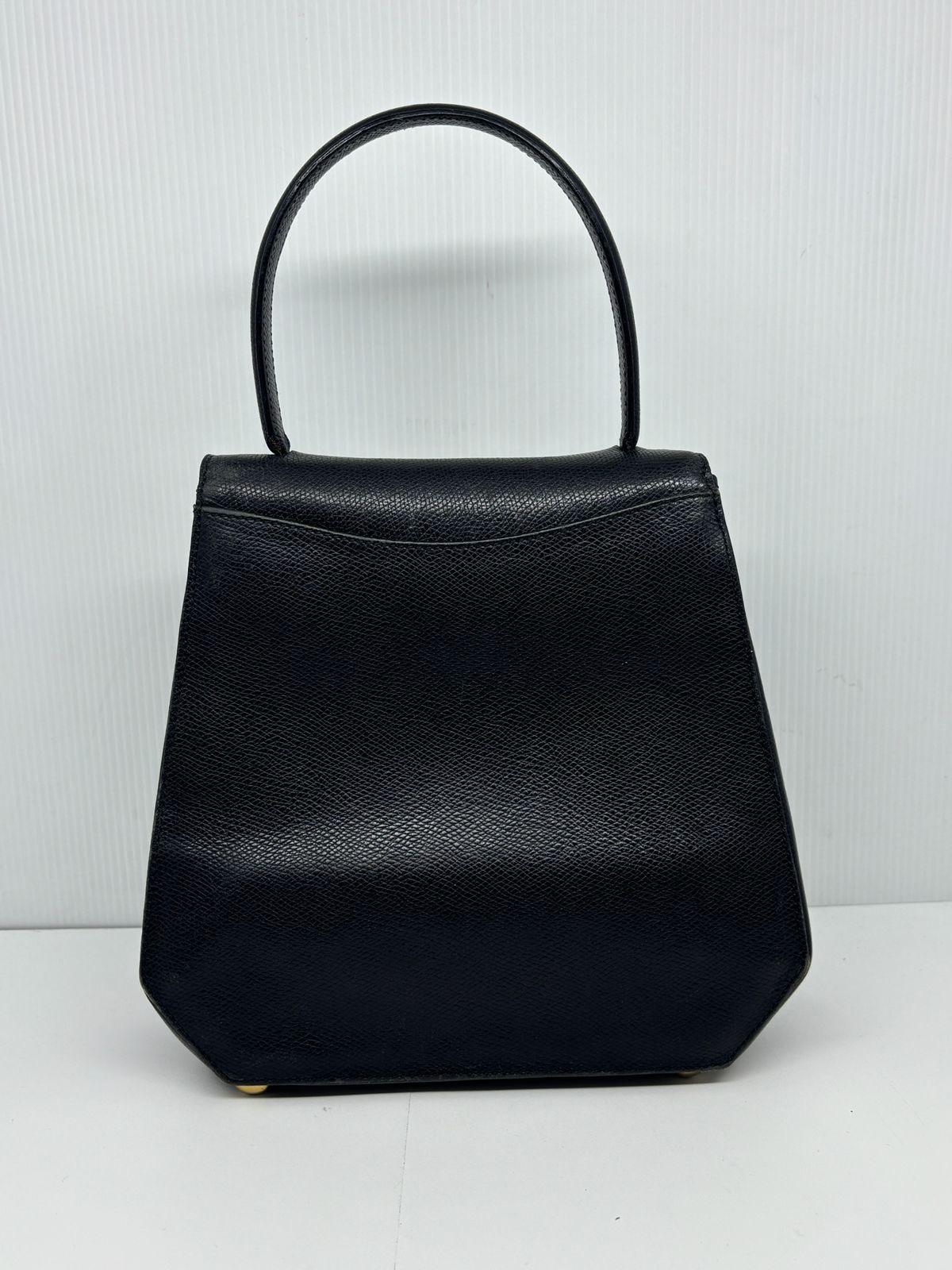 Rare Vintage Celine Black Grain Leather Triomphe  2-Way Bag 2