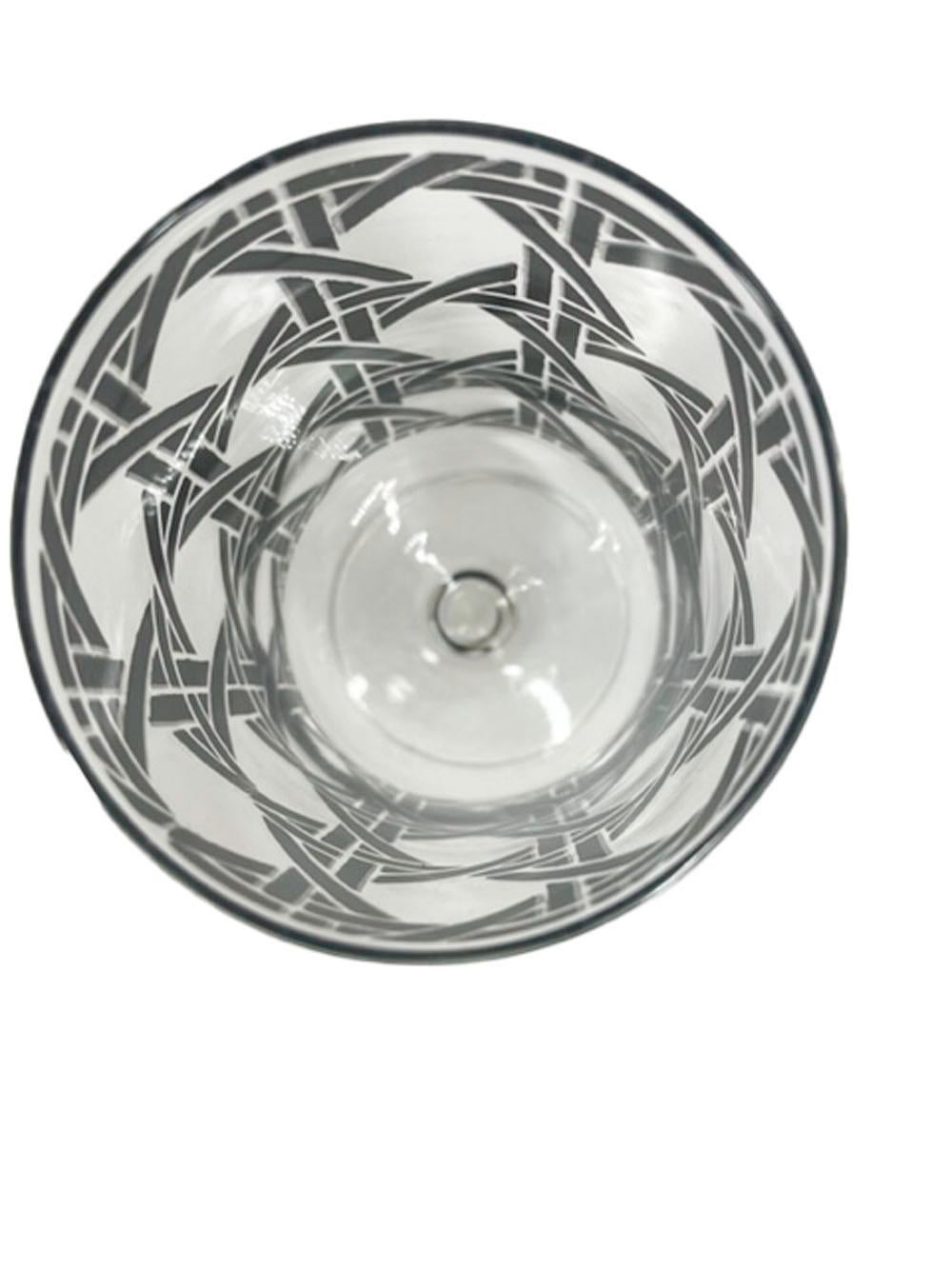 Raras copas de cóctel con pie, vintage, de cristal Cera y tejido de cesta de plata Vidrio en venta