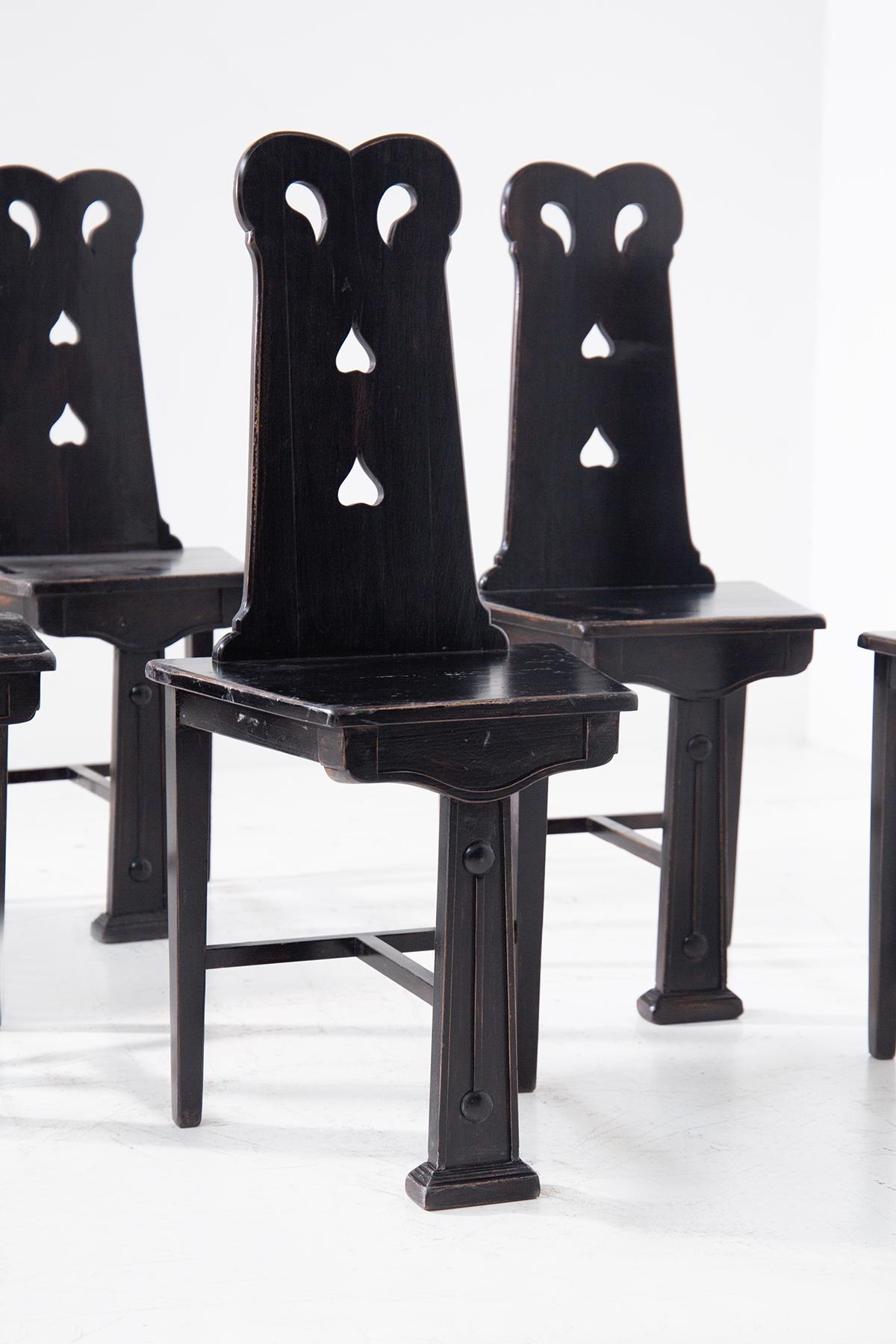 Art nouveau Rares chaises vintage attribuées à Basile-Ducrot en vente
