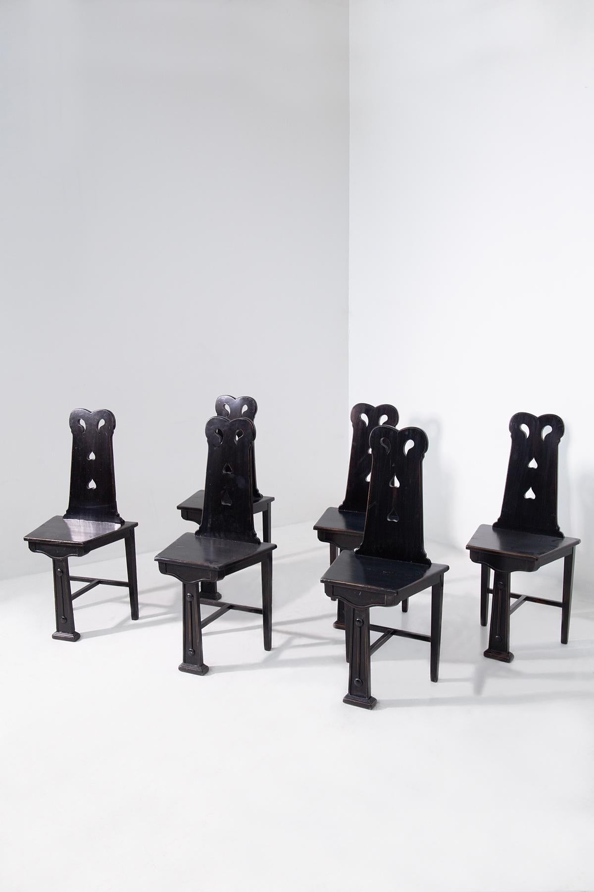 Rares chaises vintage attribuées à Basile-Ducrot Bon état - En vente à Milano, IT