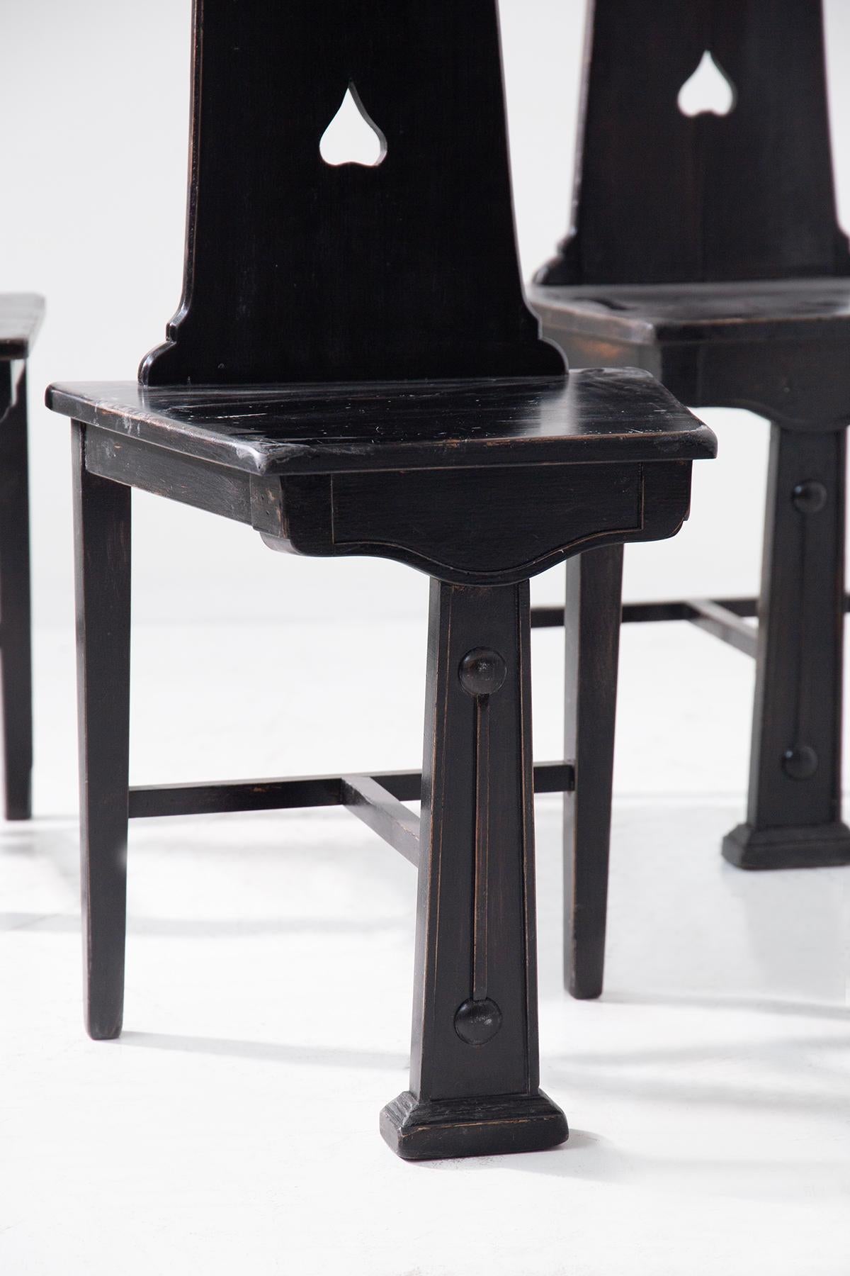 Early 20th Century Rares chaises vintage attribuées à Basile-Ducrot en vente