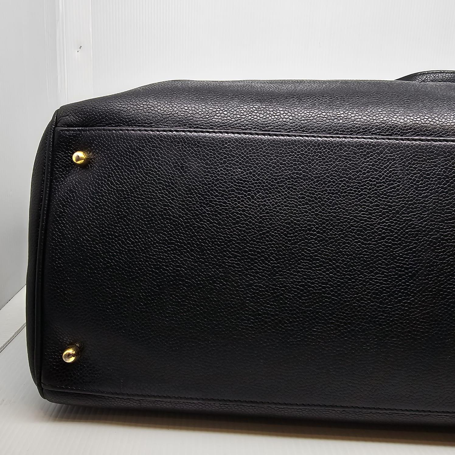 Rare Vintage Chanel Black Caviar XL Supermodel Tote 16