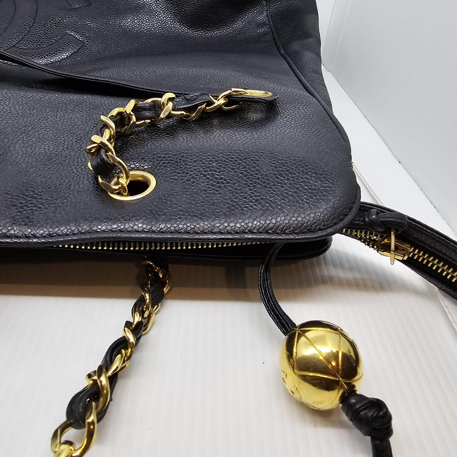 Rare Vintage Chanel Black Caviar XL Supermodel Tote 3