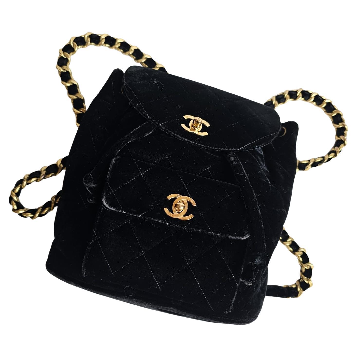 Chanel velvet backpack cheap