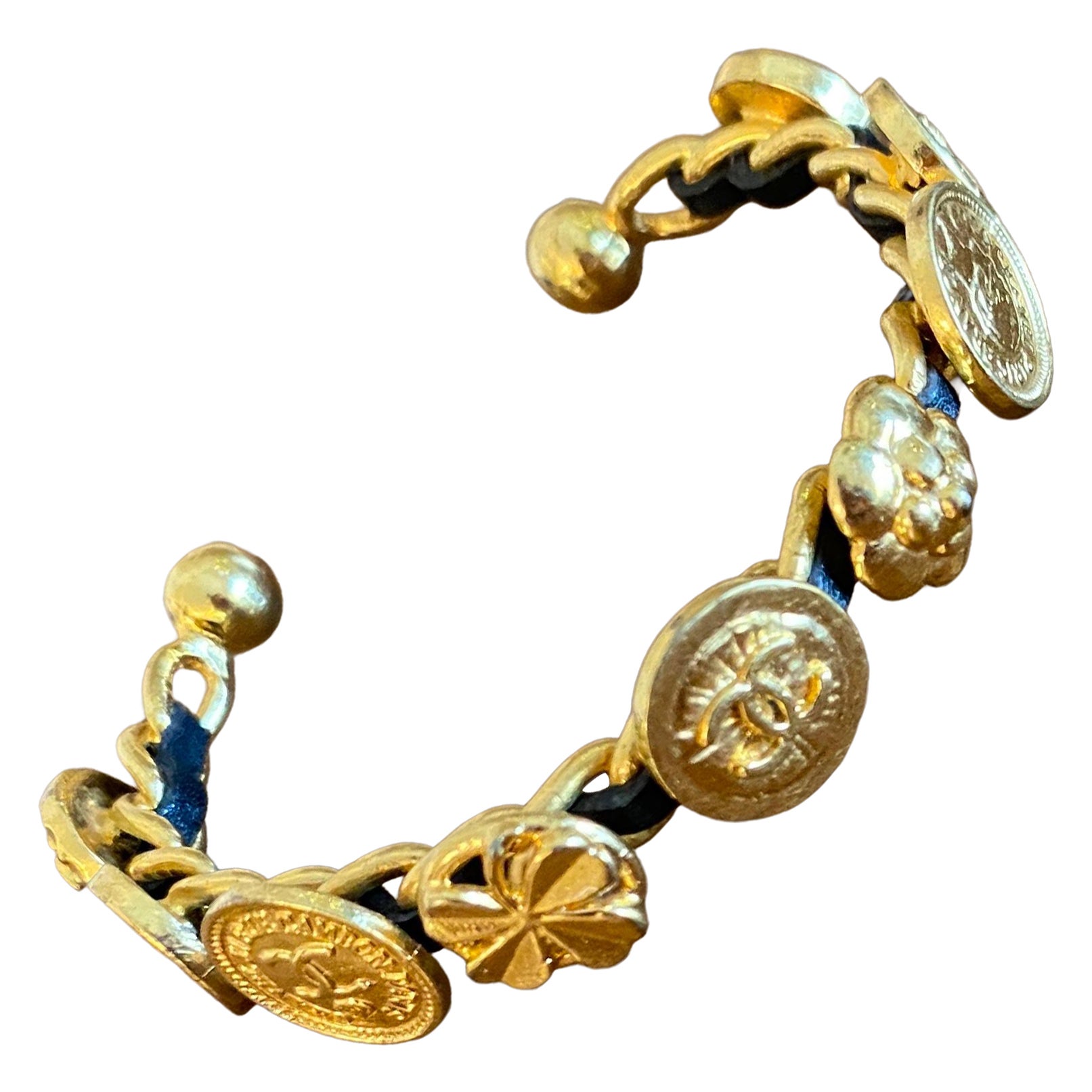 Rare vintage Chanel bracelet with coins. For Sale
