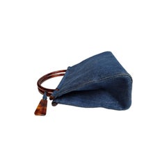Rare Vintage Chanel Denim Tortoiseshell Tote Bag