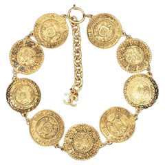 Rare Vintage Chanel Gold Coin Choker