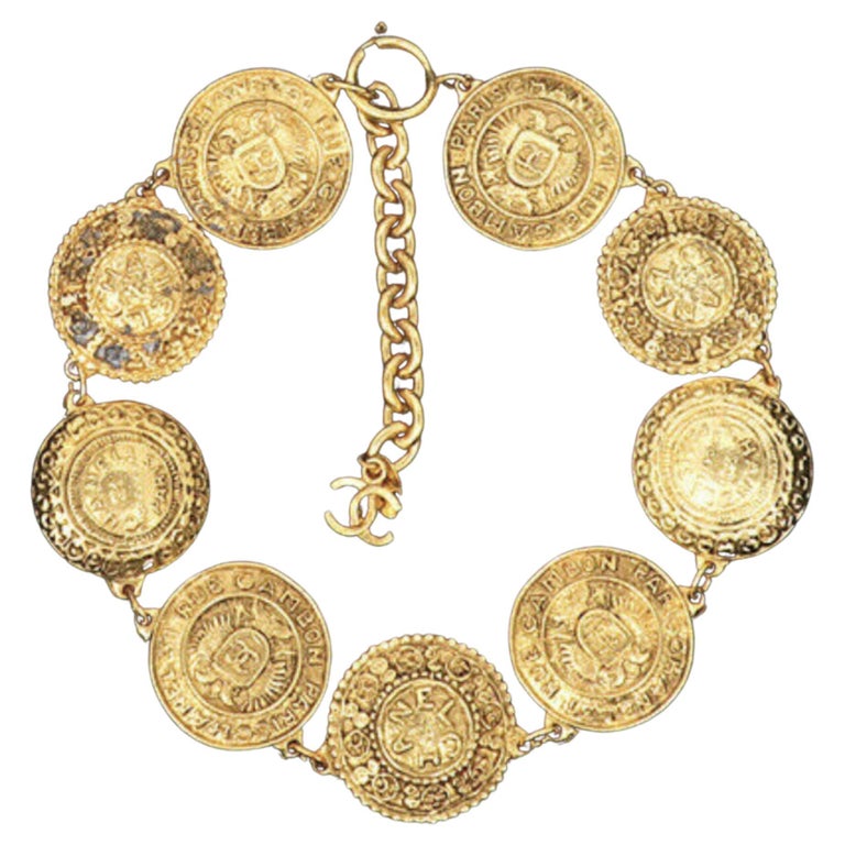 Rare Vintage Chanel Gold Coin Choker For Sale at 1stDibs