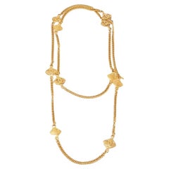 Rare Vintage Chanel Gold Diamond CC Layered Necklace