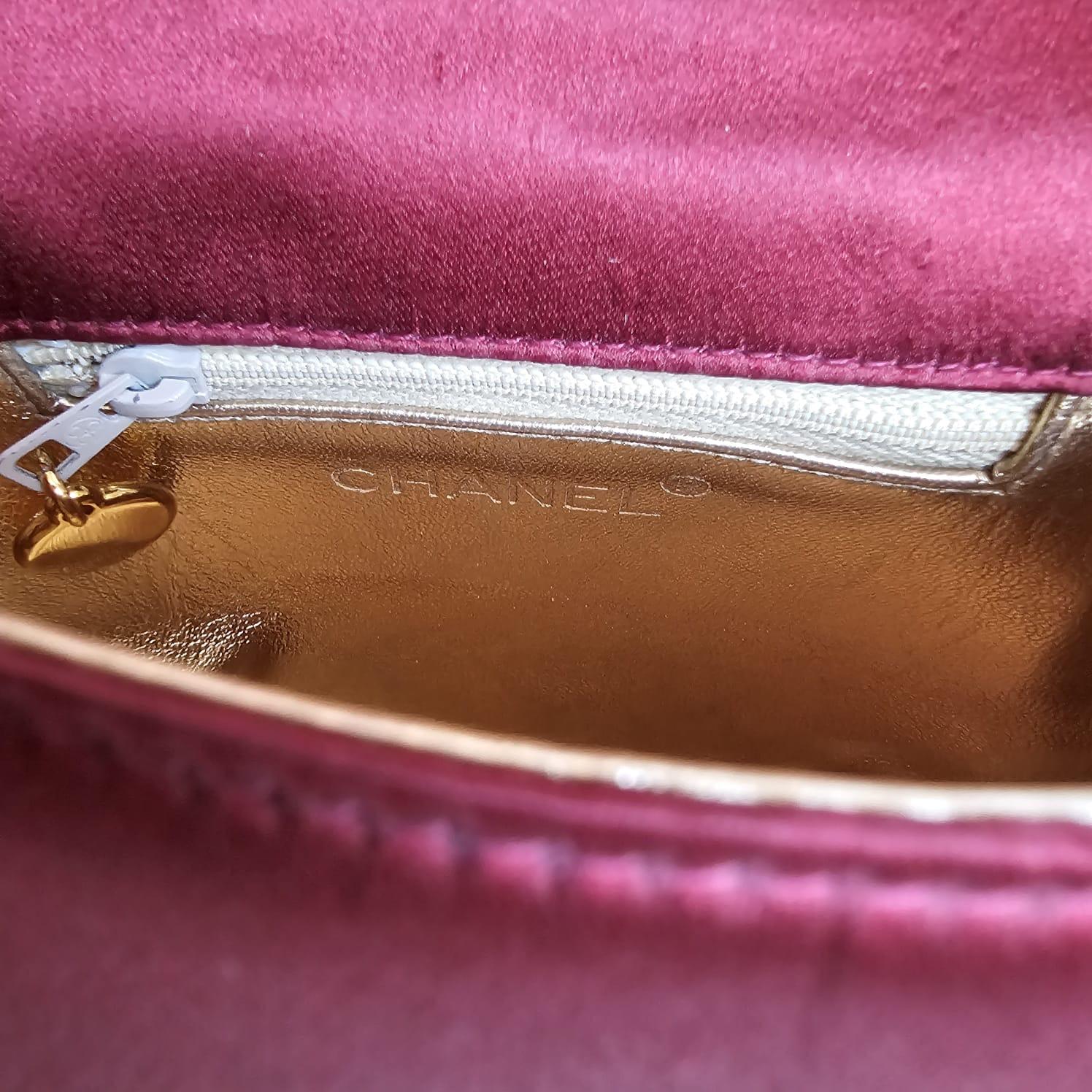 Chanel mini sac de soirée vintage marron en vente 2