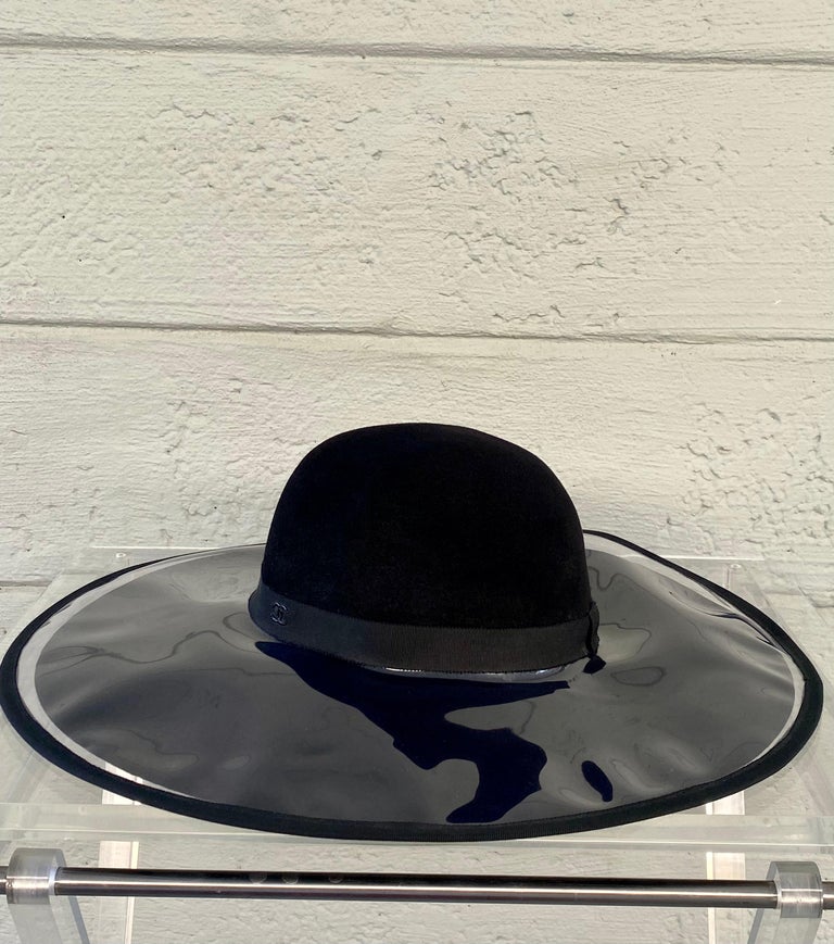 Chanel Black Felt Wide Brimmed Hat - ShopperBoard