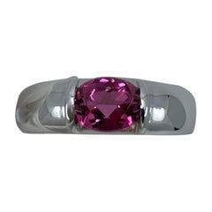 Chaumet, bague et boîte Chaumet vintage en or blanc 18 carats avec tourmaline rose, Paris
